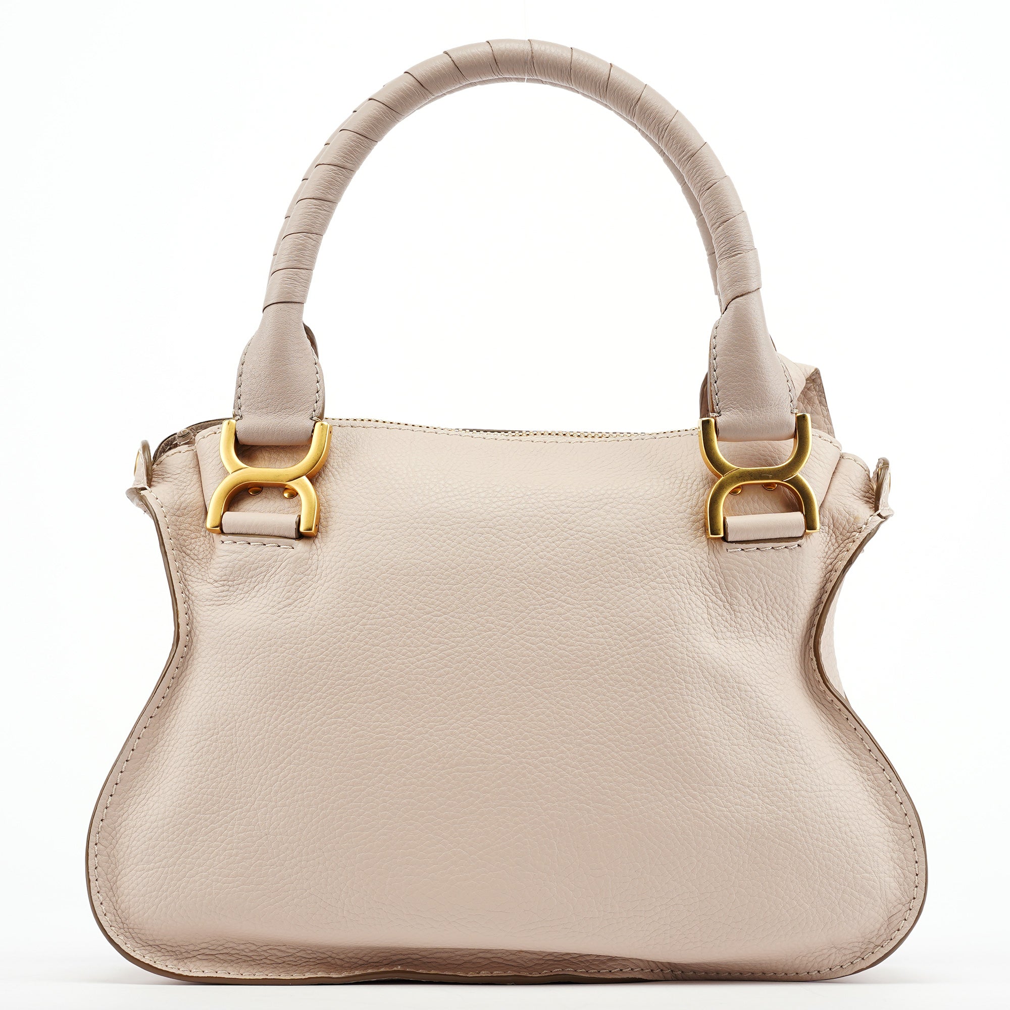 Chloé Sac deux portés Marcie en cuir beige
