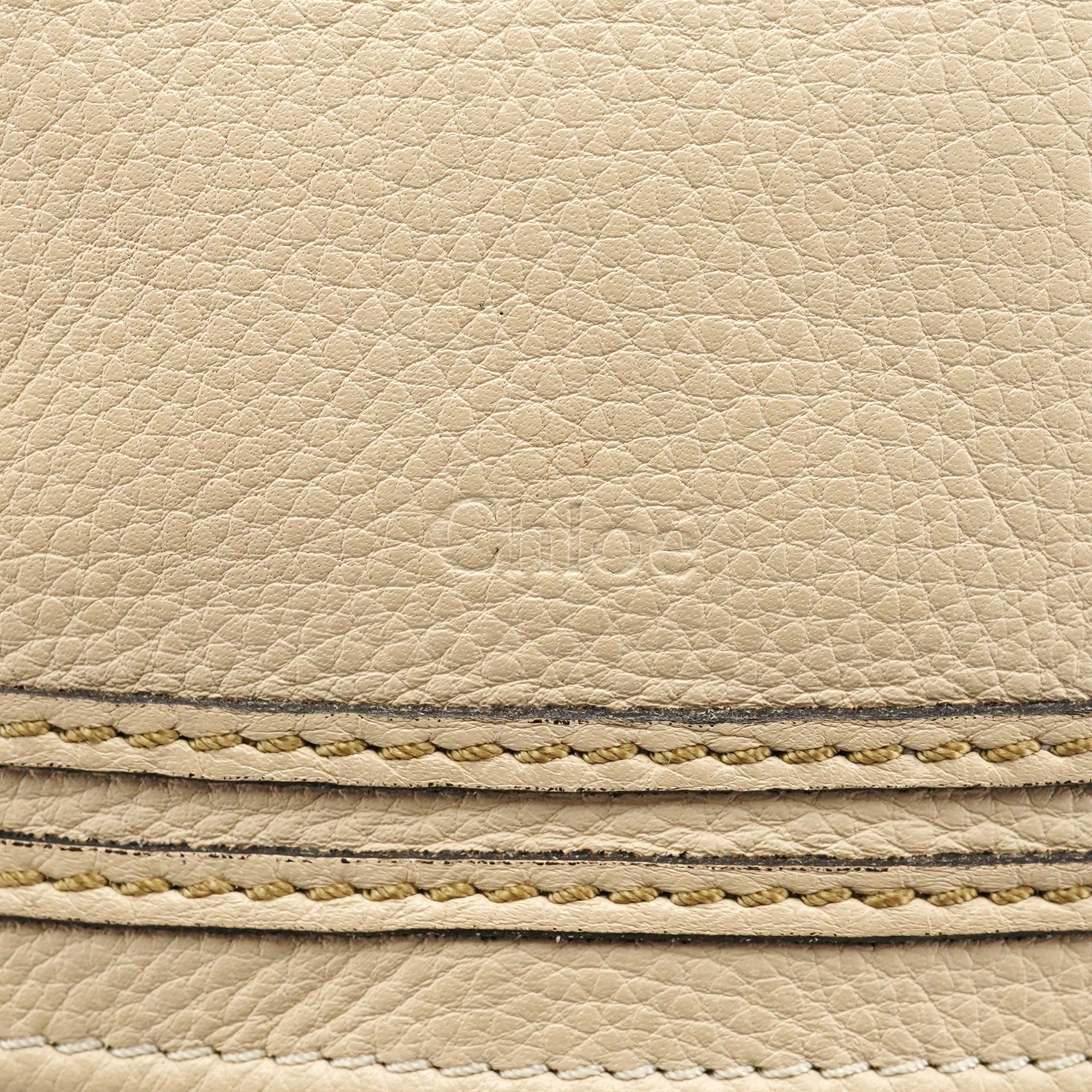 Chloé Sac deux portés Marcie en cuir beige