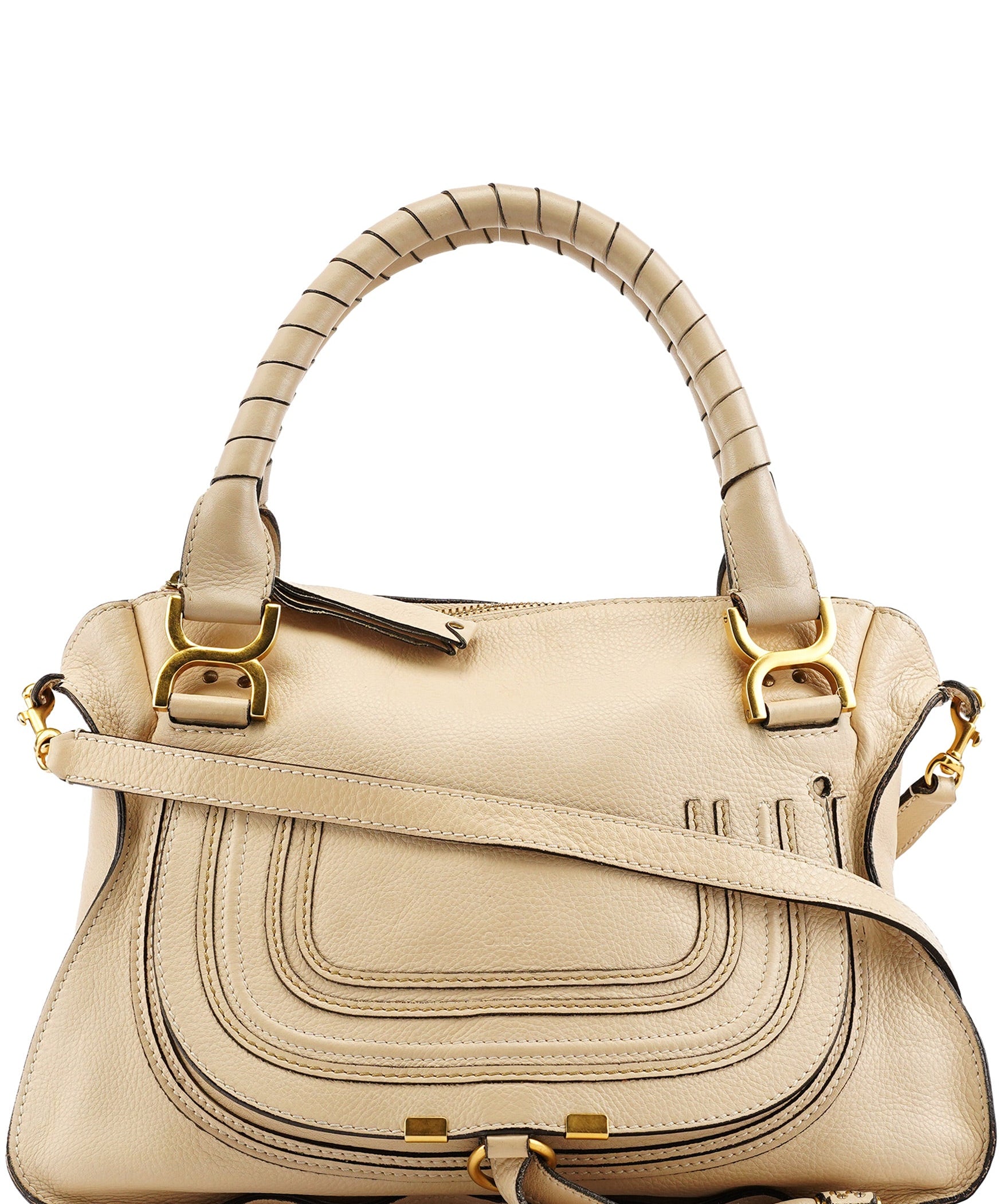 Chloe Beige Leather Marcie 2-Way Bag