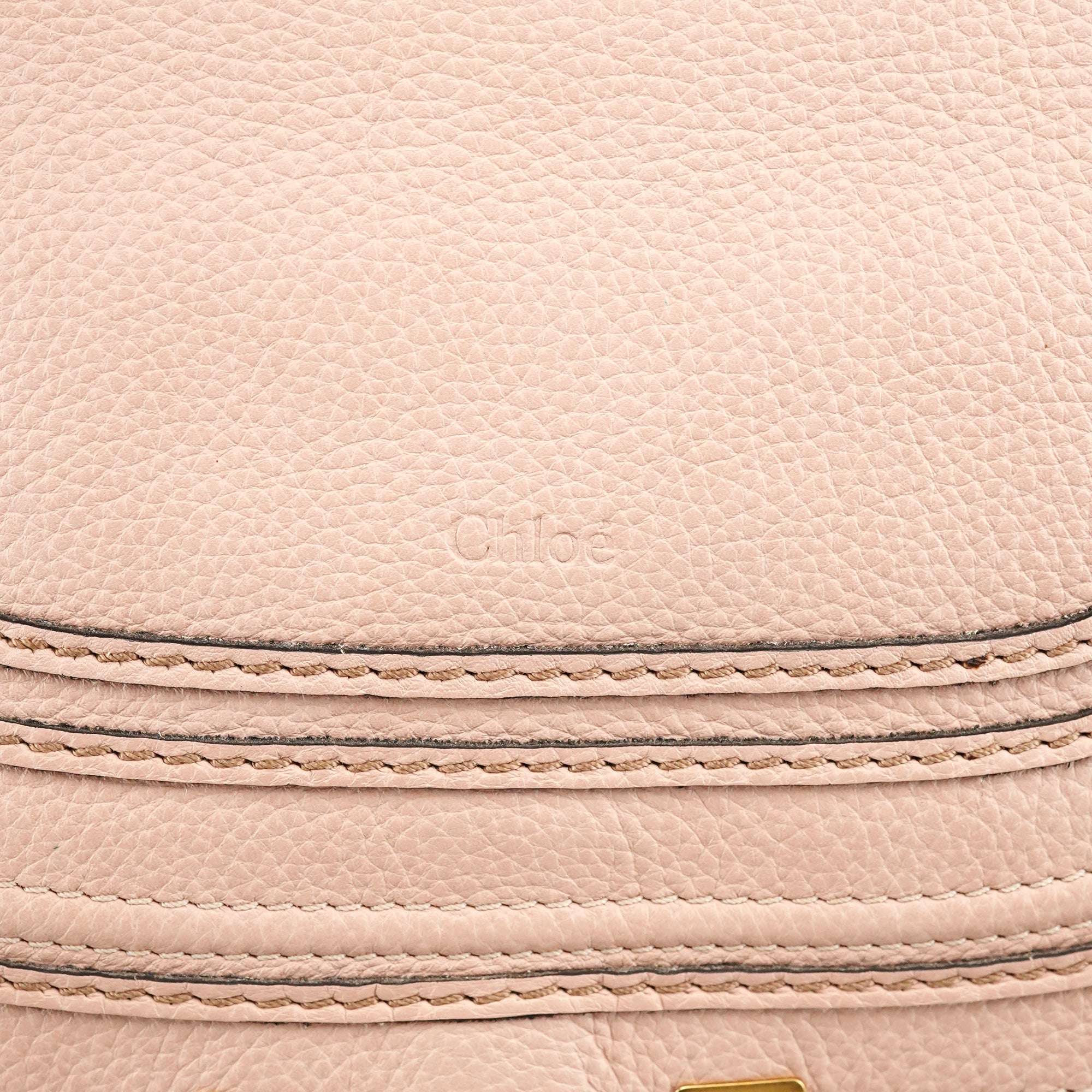 Chloé Bolso Marcie de piel beige