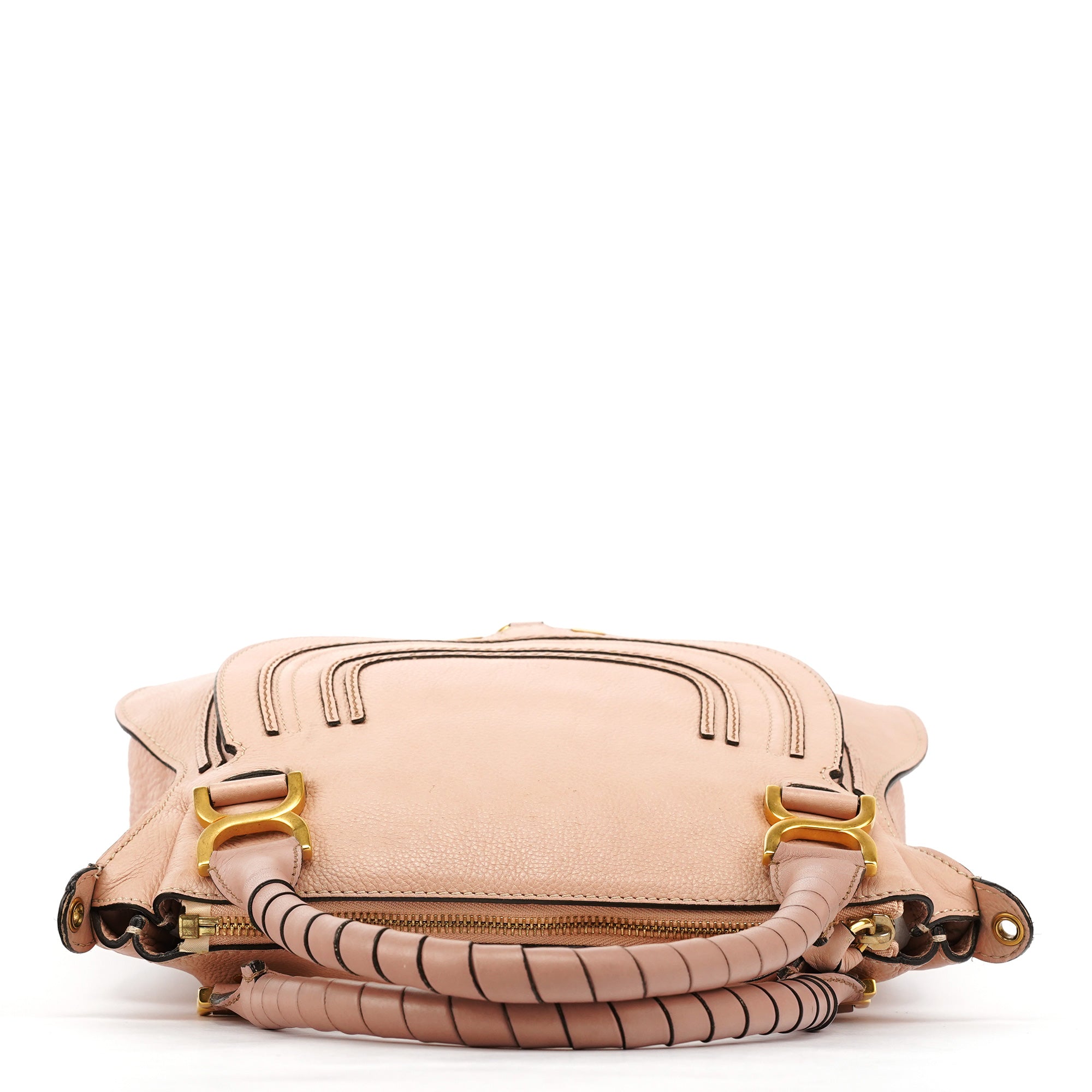 Chloé Bolso Marcie de piel beige