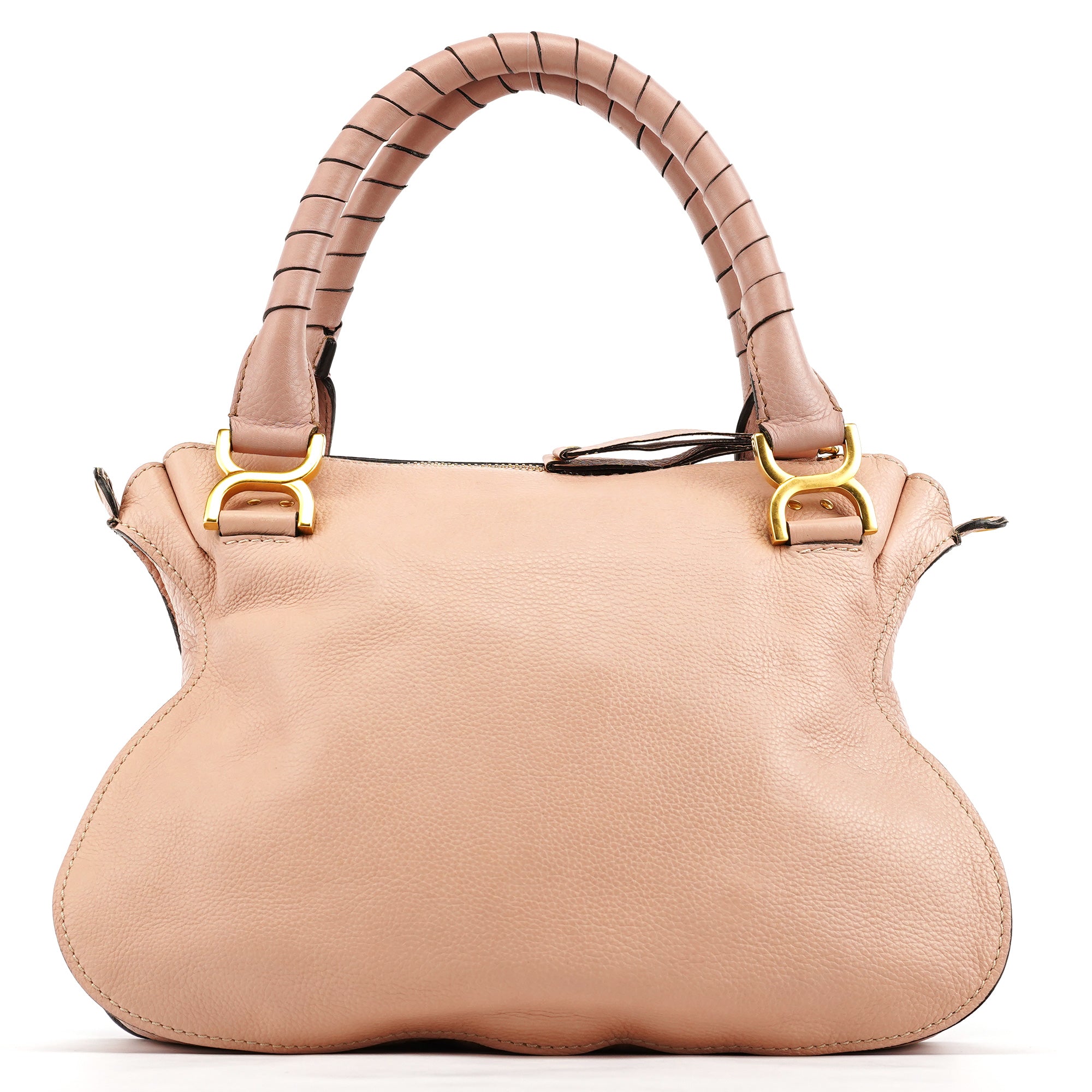Chloé Bolso Marcie de piel beige