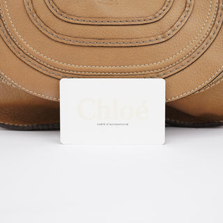 Chloe Beige Leather Marcie Crossbody Bag