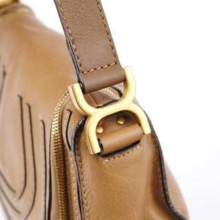 Chloe Beige Leather Marcie Crossbody Bag