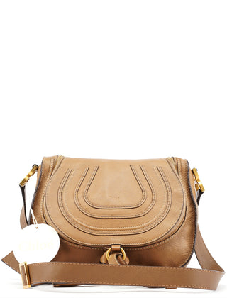 Chloe Beige Leather Marcie Crossbody Bag