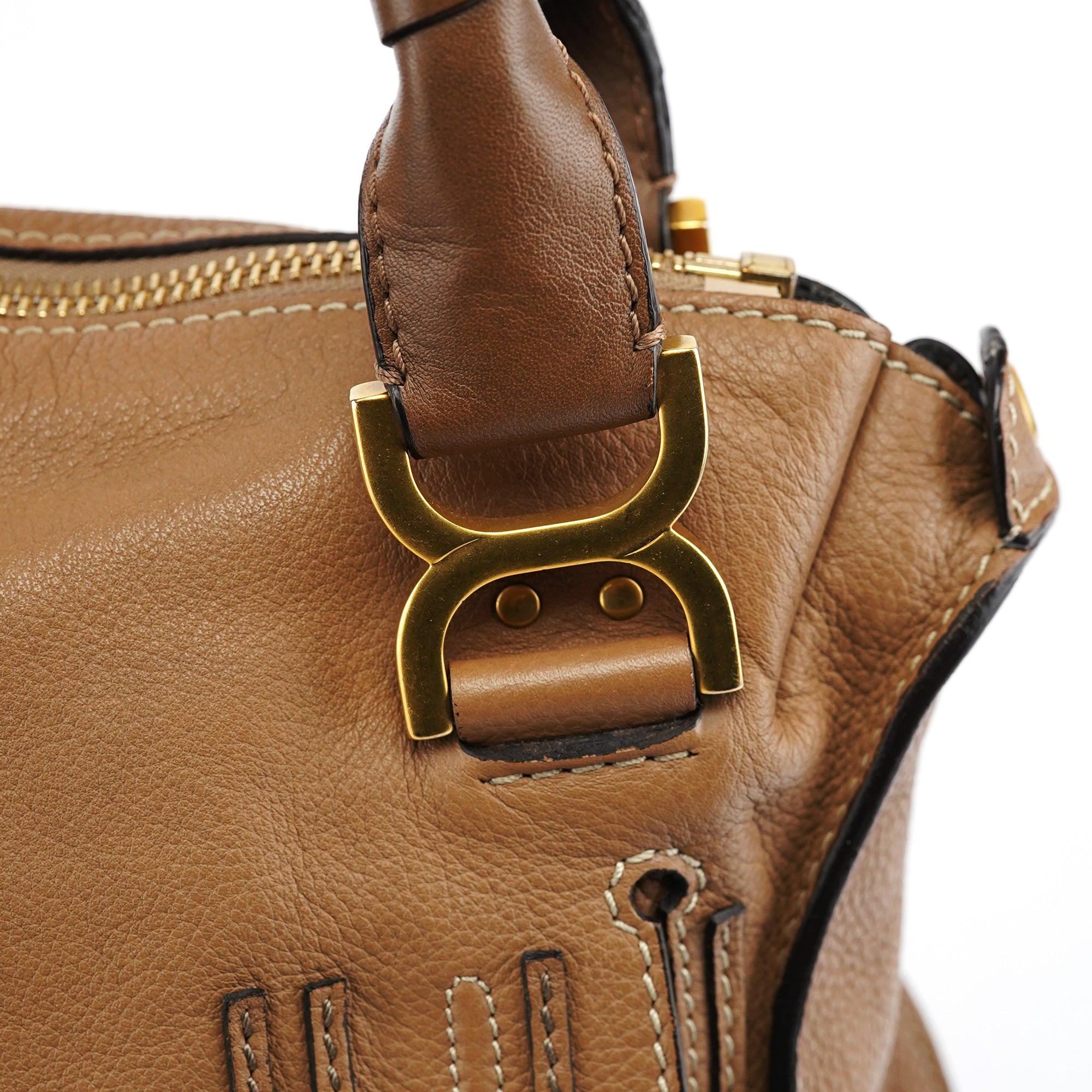 Chloé Sac porté épaule Marcie en cuir beige