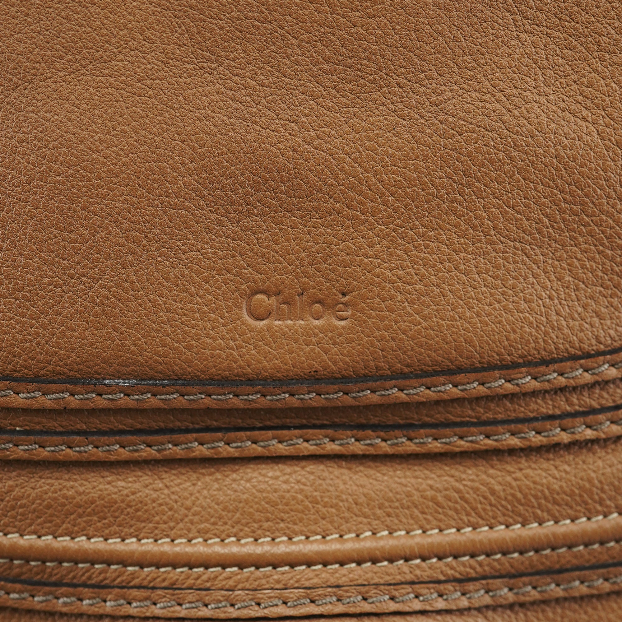 Chloé Sac porté épaule Marcie en cuir beige