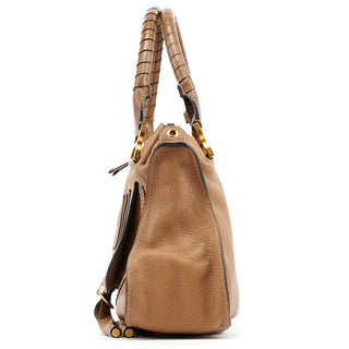 Chloe Beige Leather Marcie Shoulder Bag