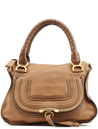 Chloe Beige Leather Marcie Shoulder Bag