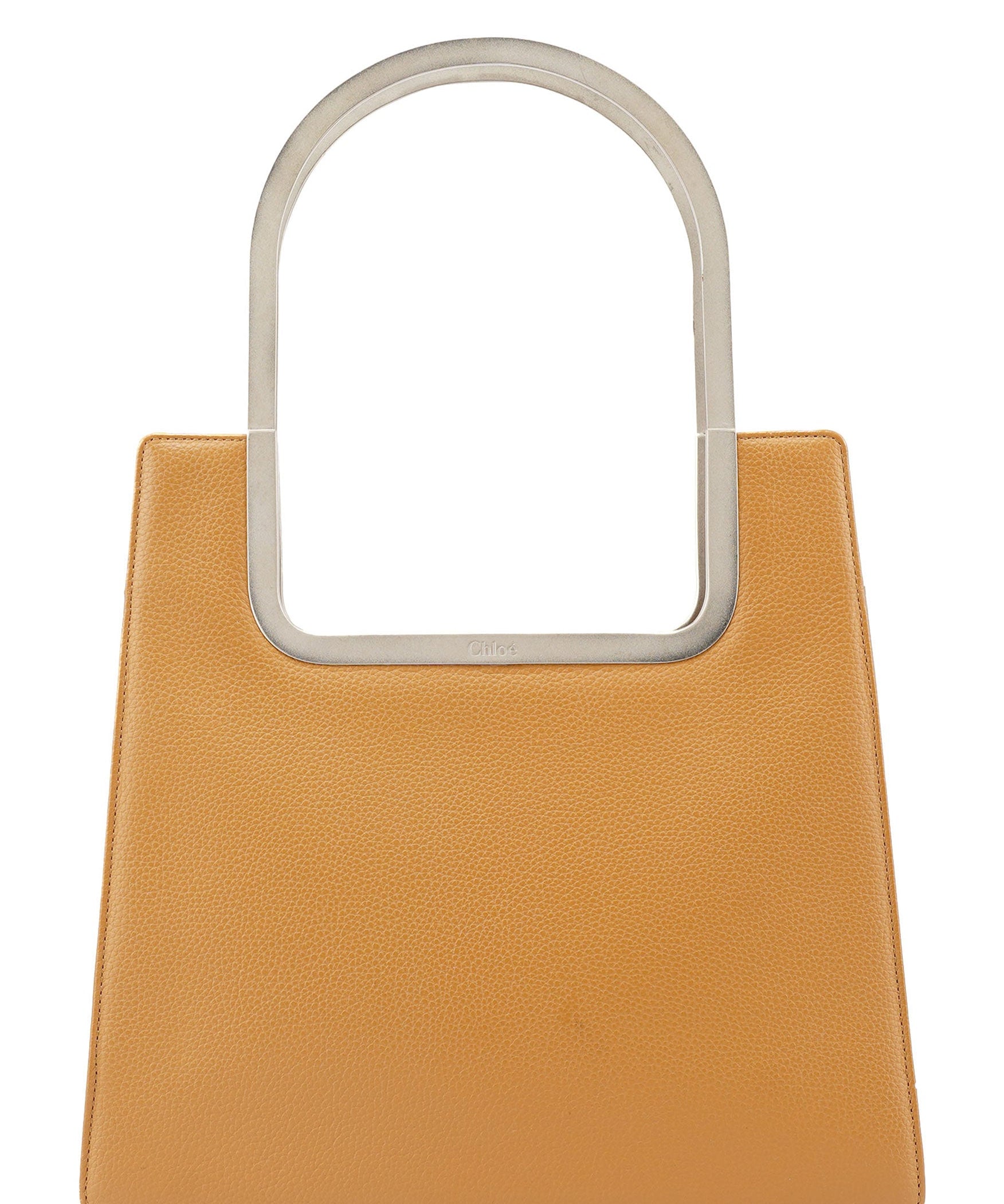 Chloé Beige Leather Metal Handle Shoulder Bag