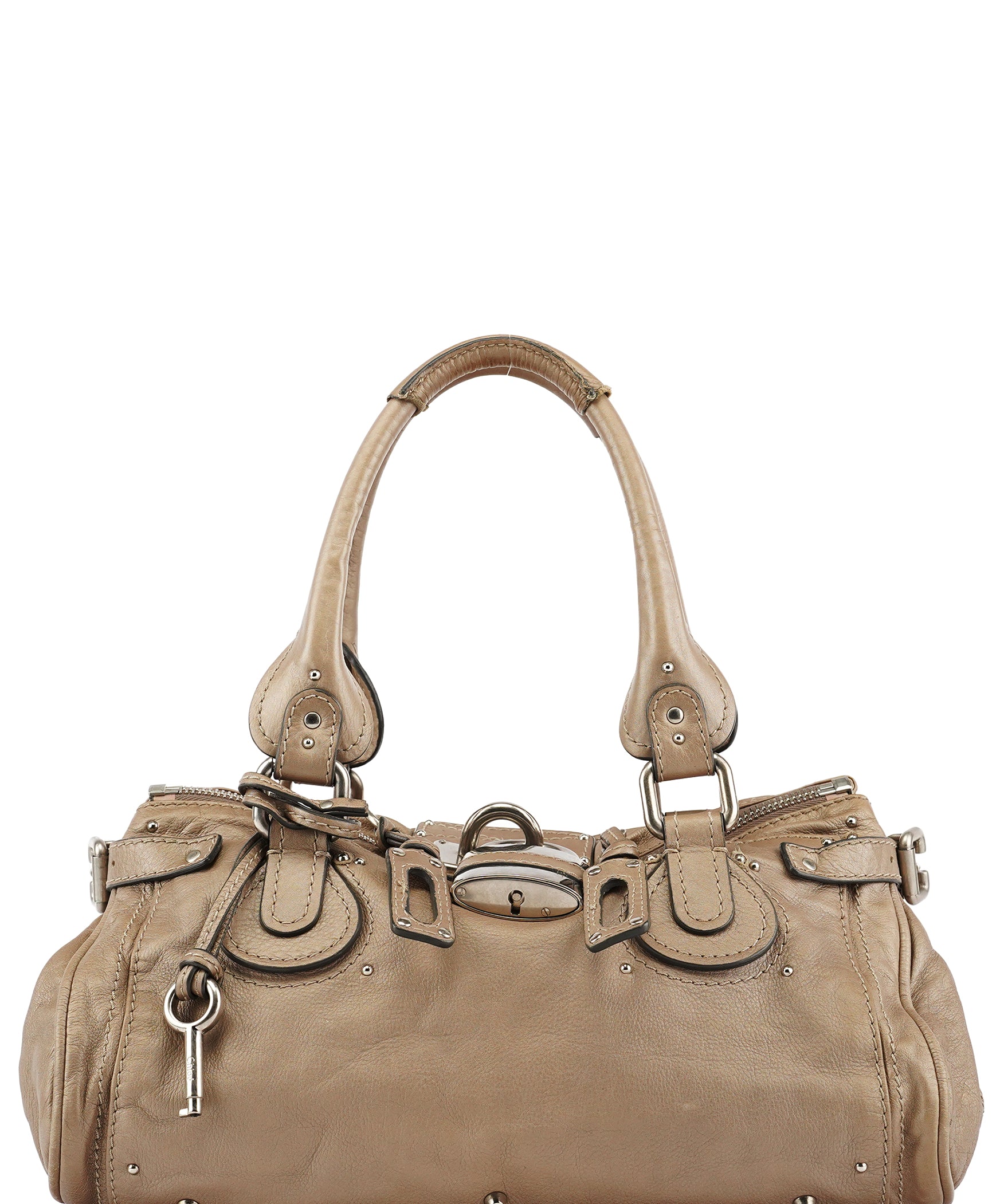 Chloe Beige Leather Paddington Shoulder Bag