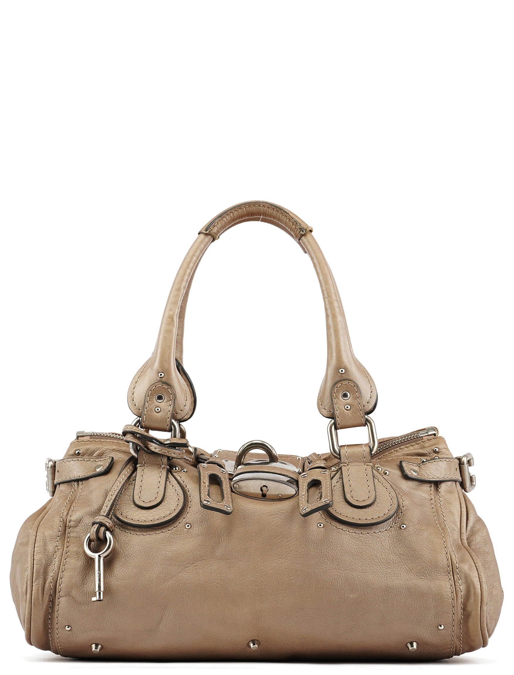 Chloe Beige Leather Paddington Shoulder Bag