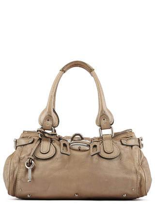 Chloe Beige Leather Paddington Shoulder Bag