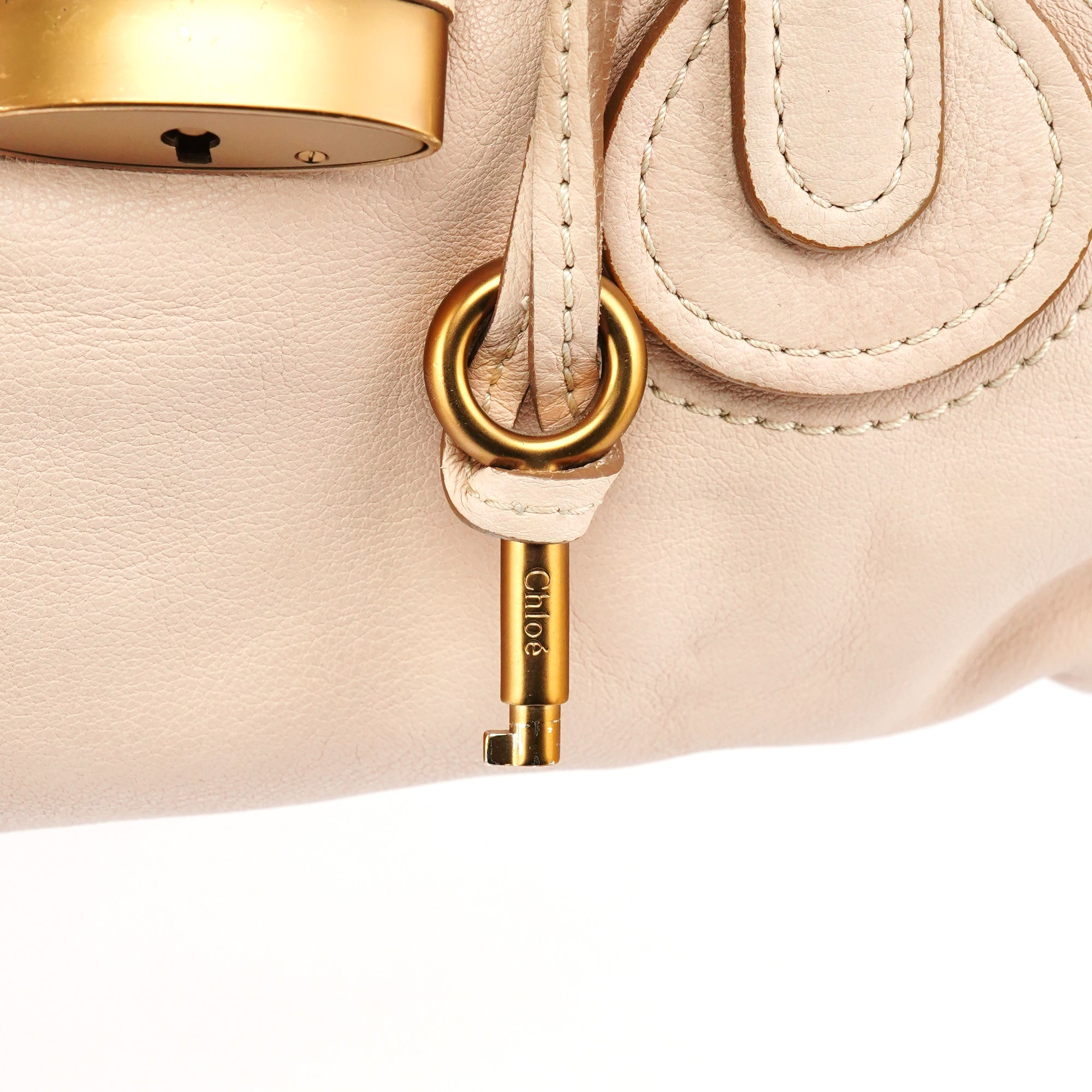 Chloé Sac à poignée Paddington en cuir beige