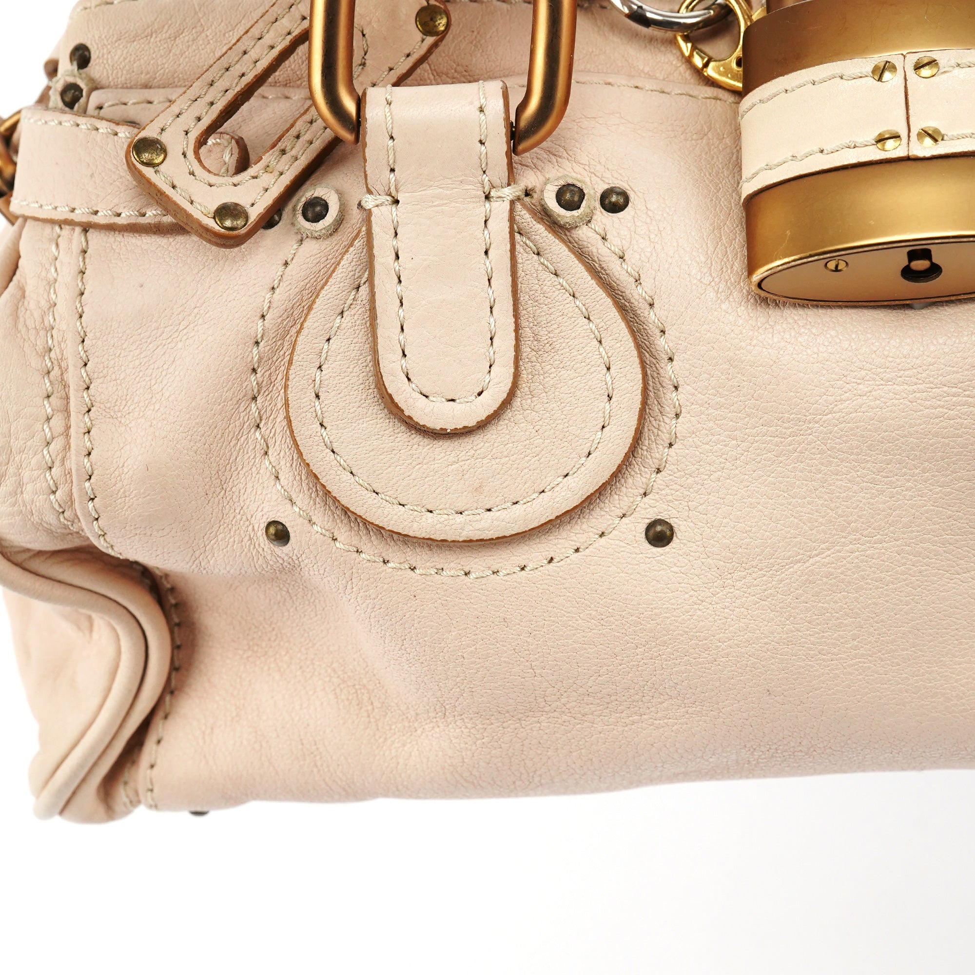 Chloé Sac à poignée Paddington en cuir beige