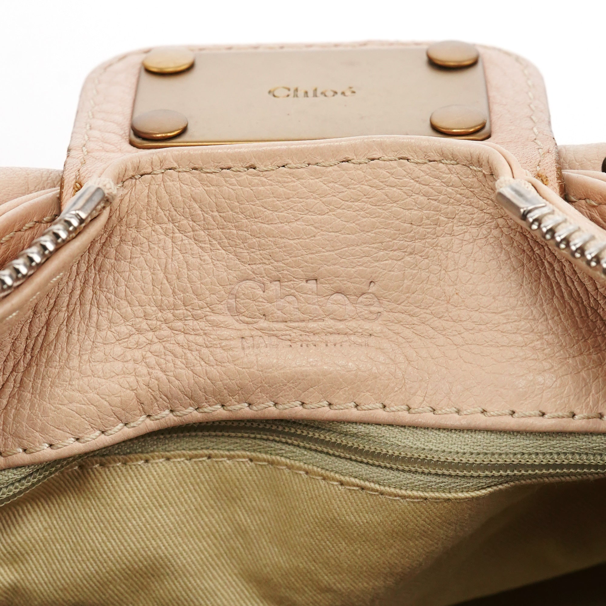 Chloé Sac à poignée Paddington en cuir beige