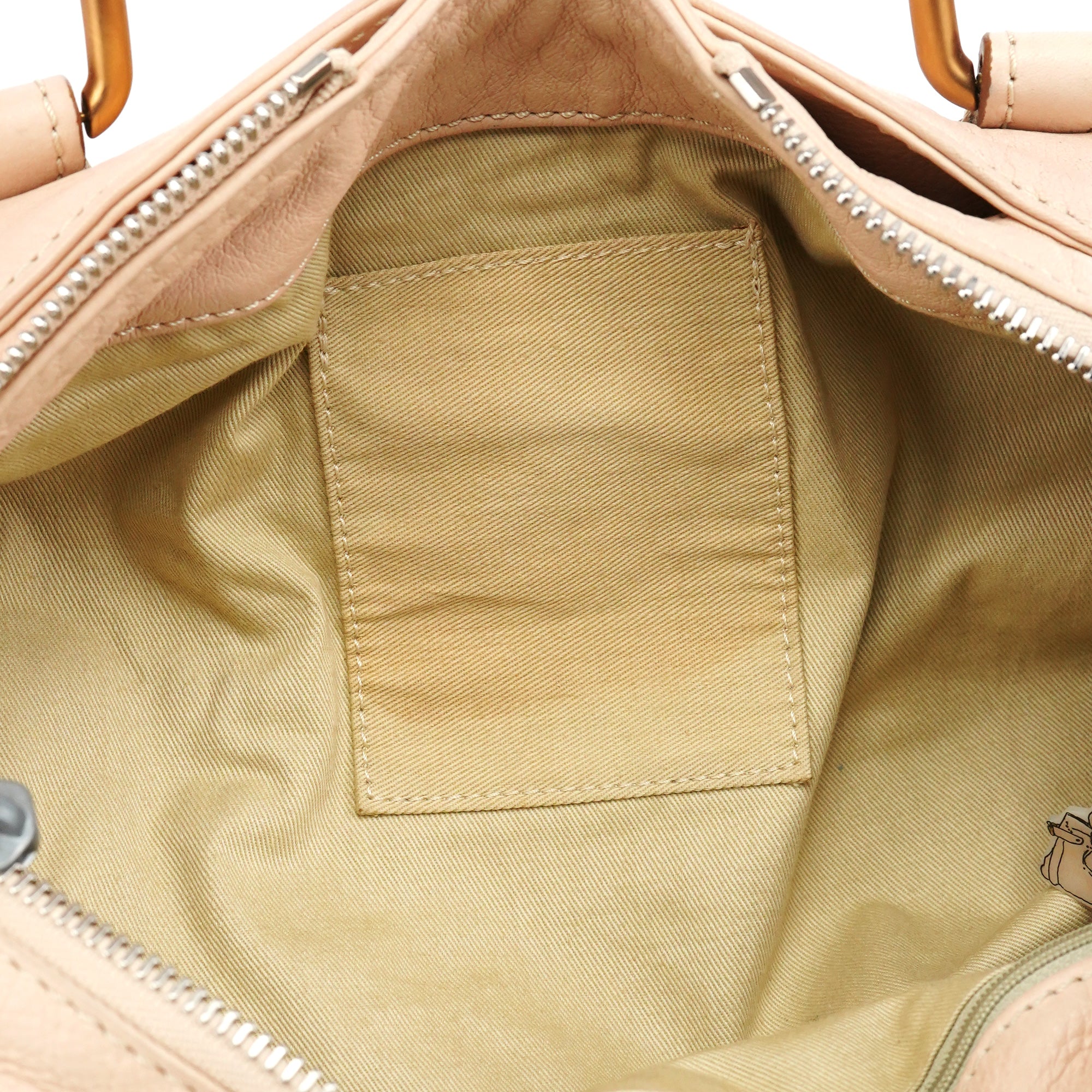 Chloé Sac à poignée Paddington en cuir beige