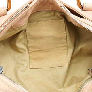 Chloé Beige Leather Paddington Top Handle Bag