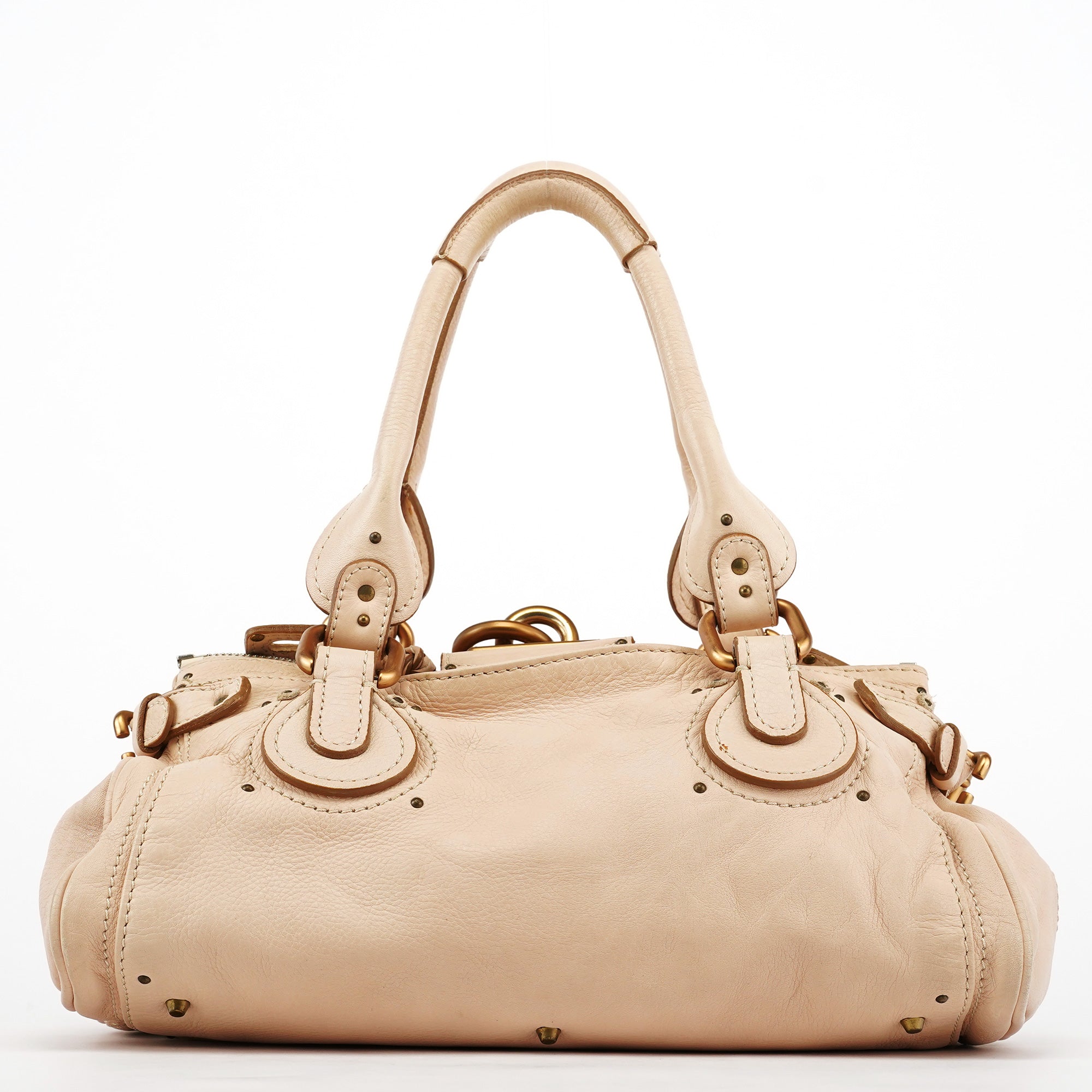Chloé Sac à poignée Paddington en cuir beige