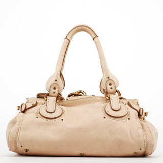Chloe Beige Leather Paddington Top Handle Bag