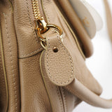 Chloé Sac deux portés Paraty en cuir beige