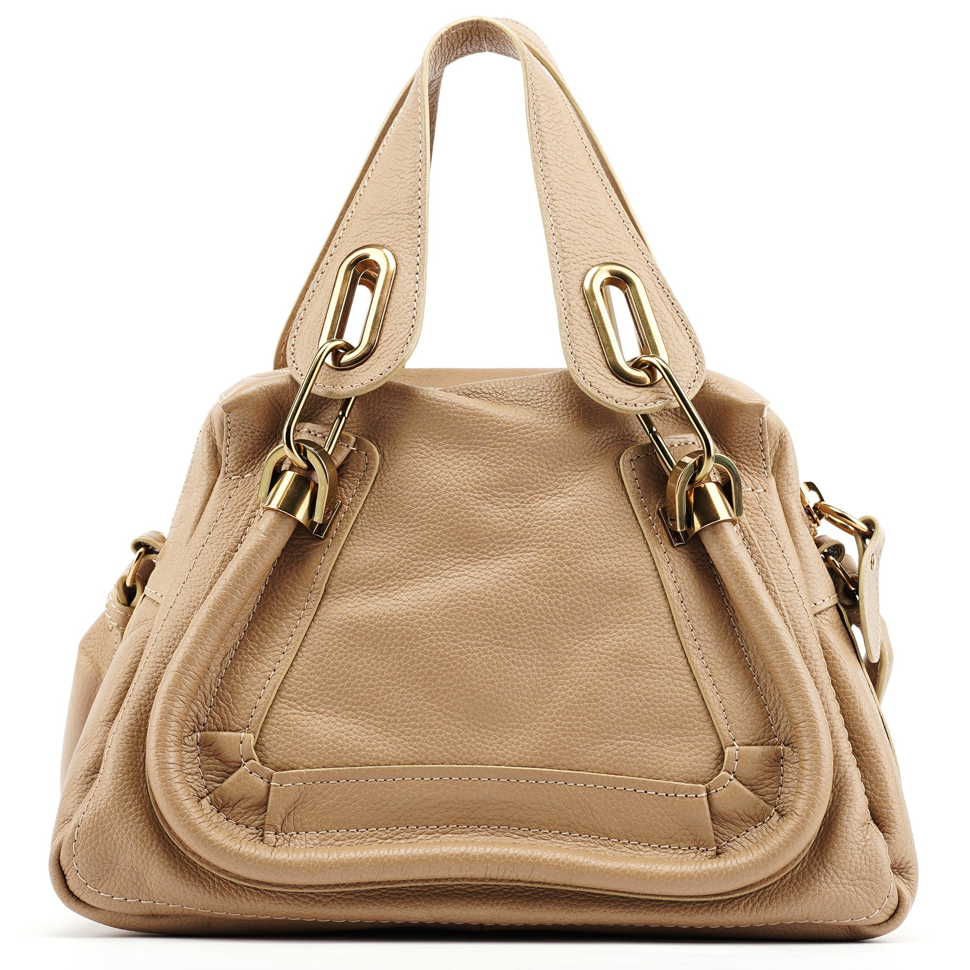 Chloé Sac deux portés Paraty en cuir beige