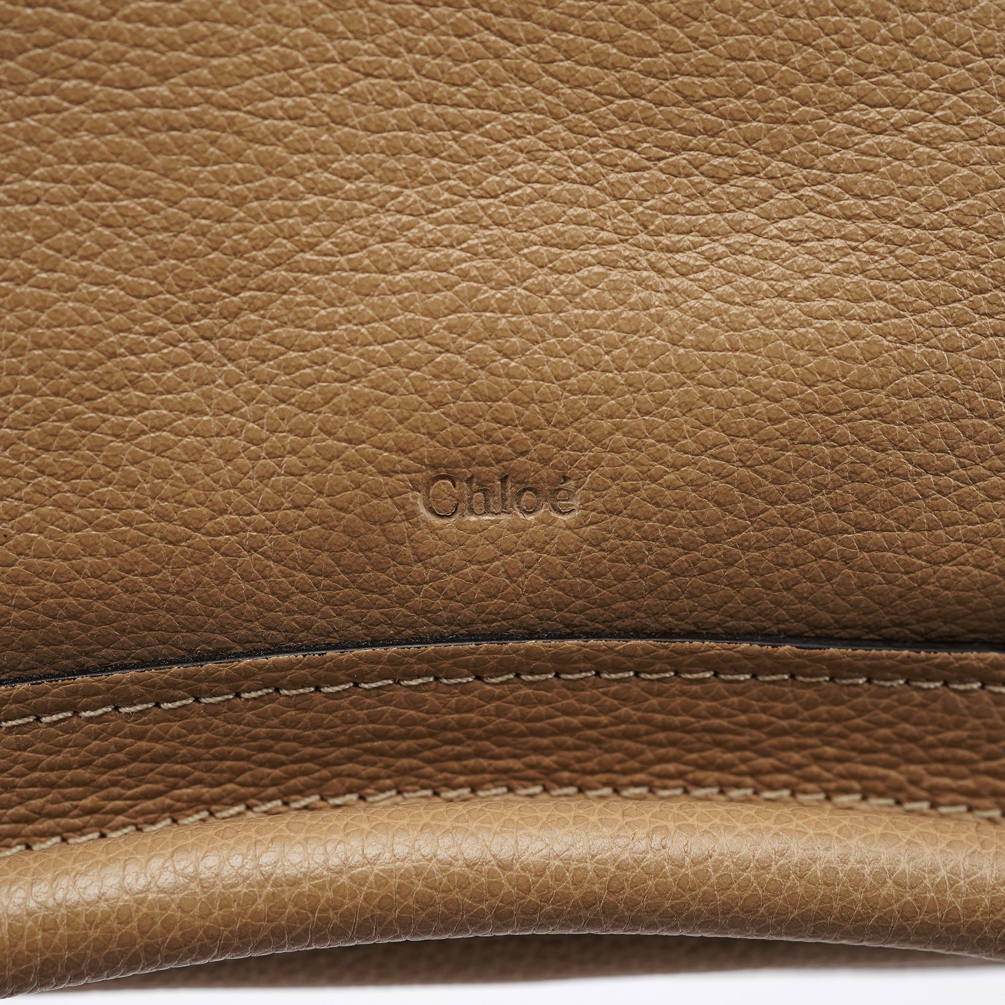 Chloé Sac deux portés Paraty en cuir beige