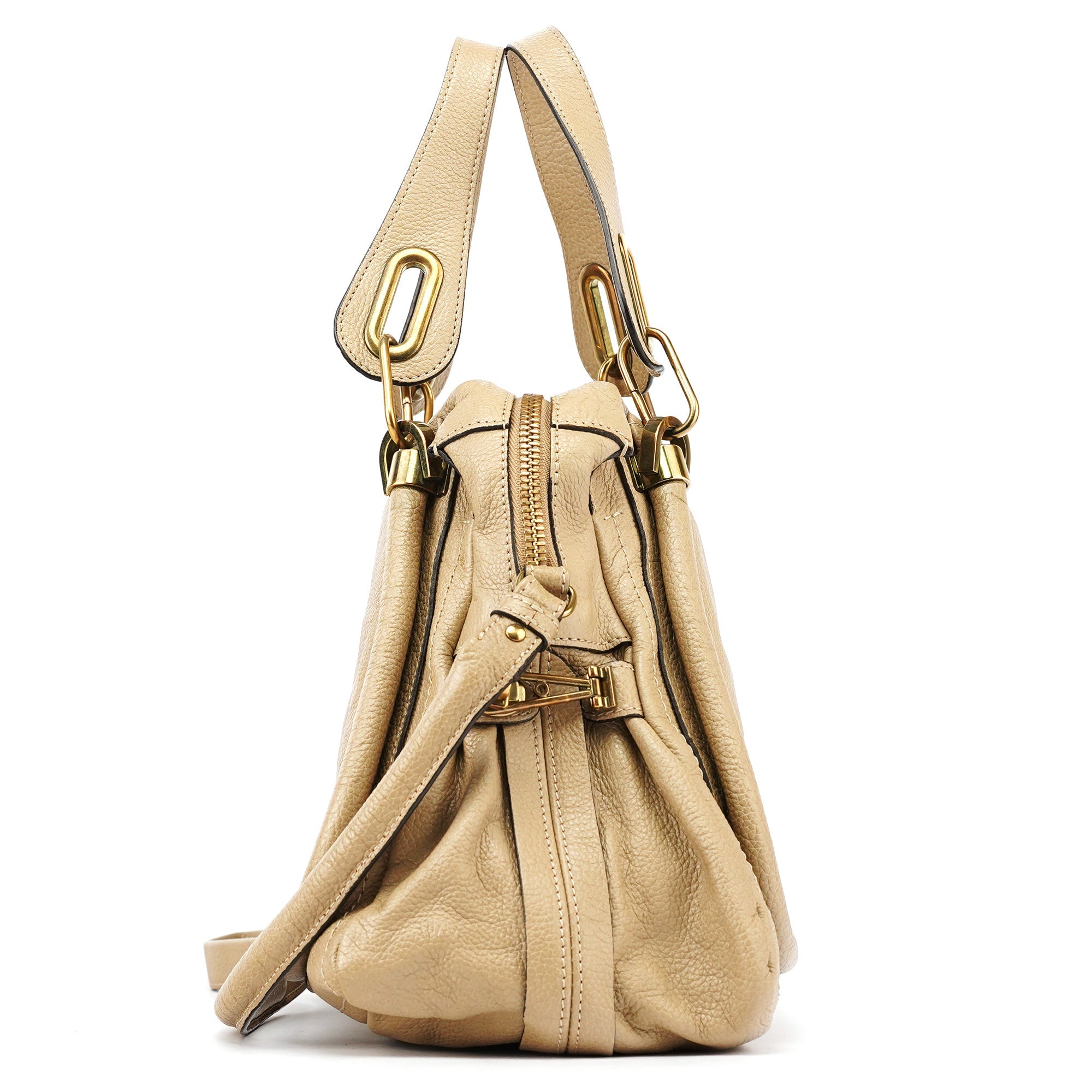 Chloe Beige Leather Paraty 2-Way Bag