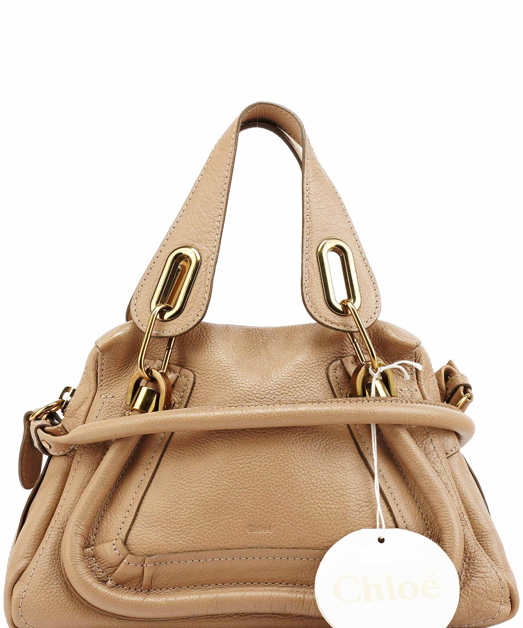 Chloe Beige Leather Paraty 2-Way Bag