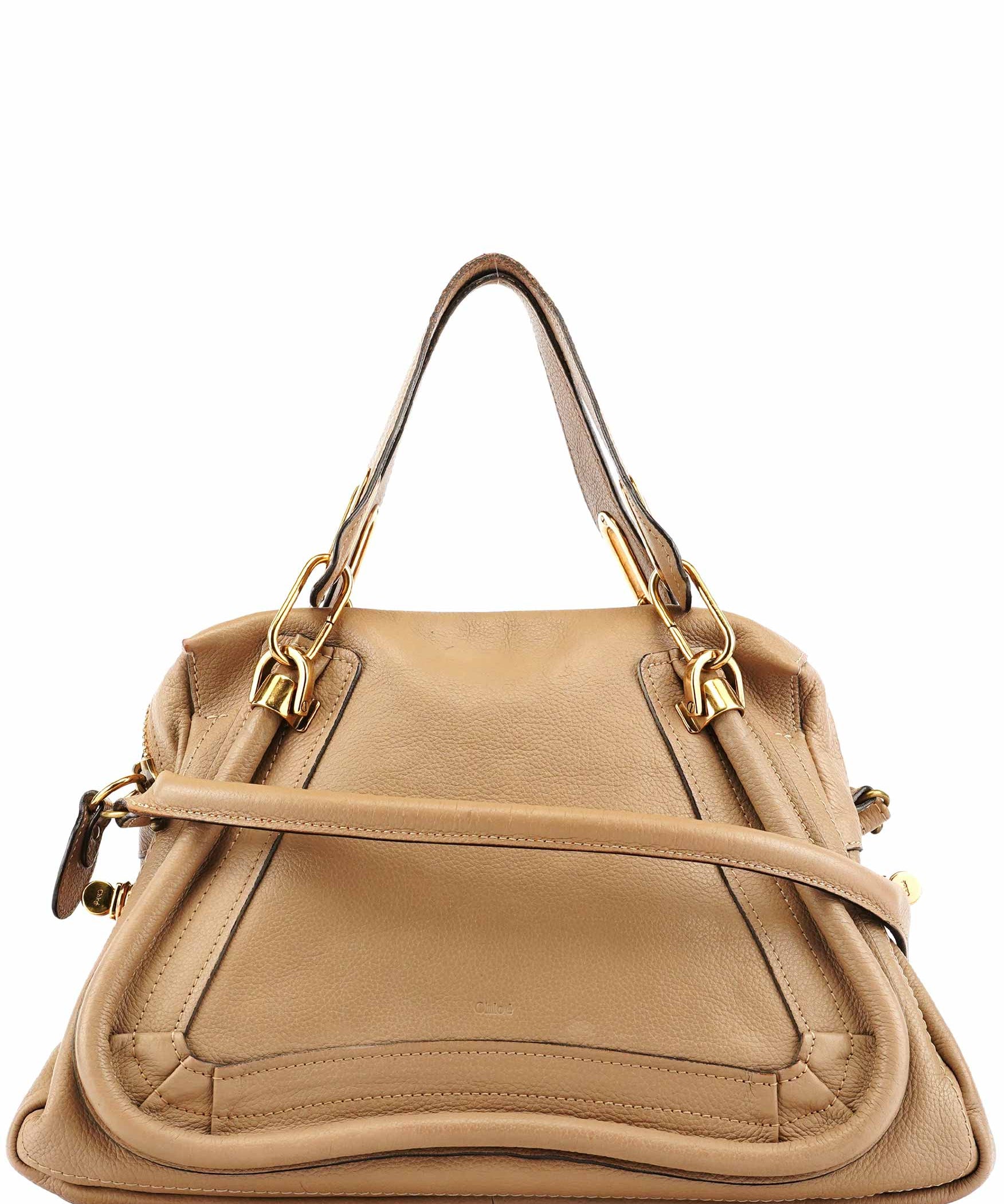 Chloe Beige Leather Paraty 2-Way Bag