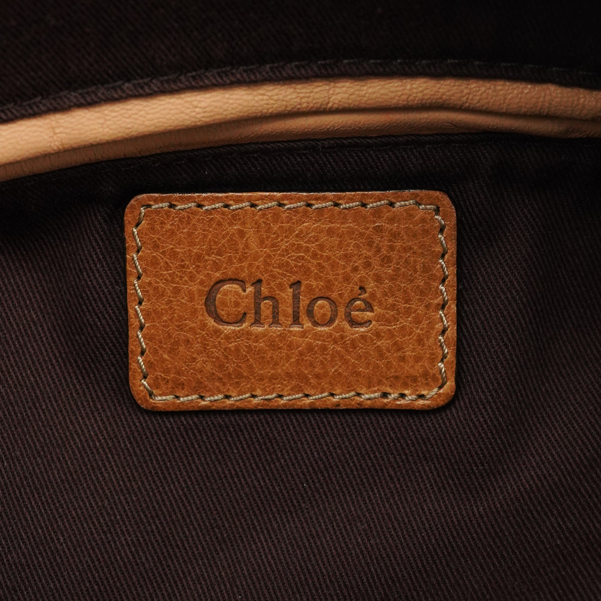 Chloé Sac deux portés Paraty en cuir beige