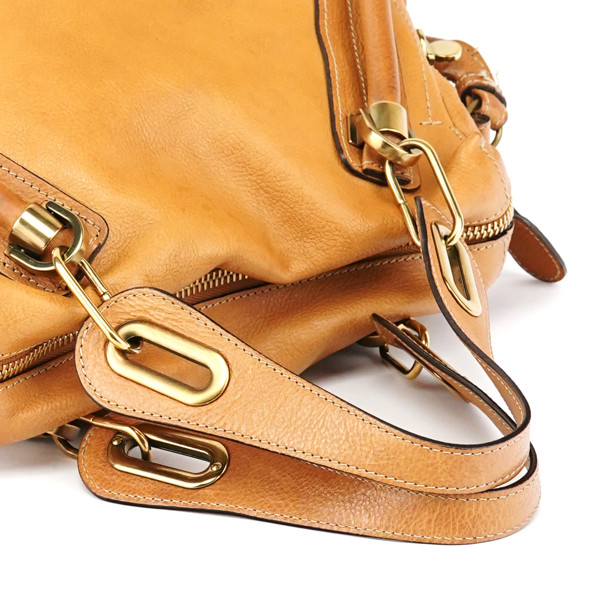 Chloé Sac deux portés Paraty en cuir beige