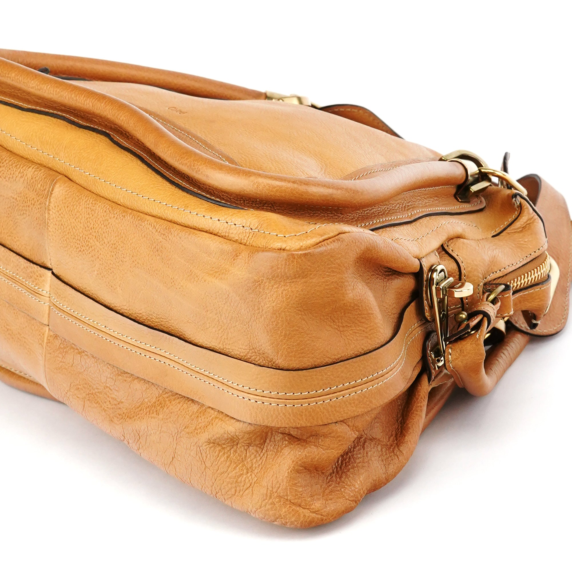 Chloé Sac deux portés Paraty en cuir beige