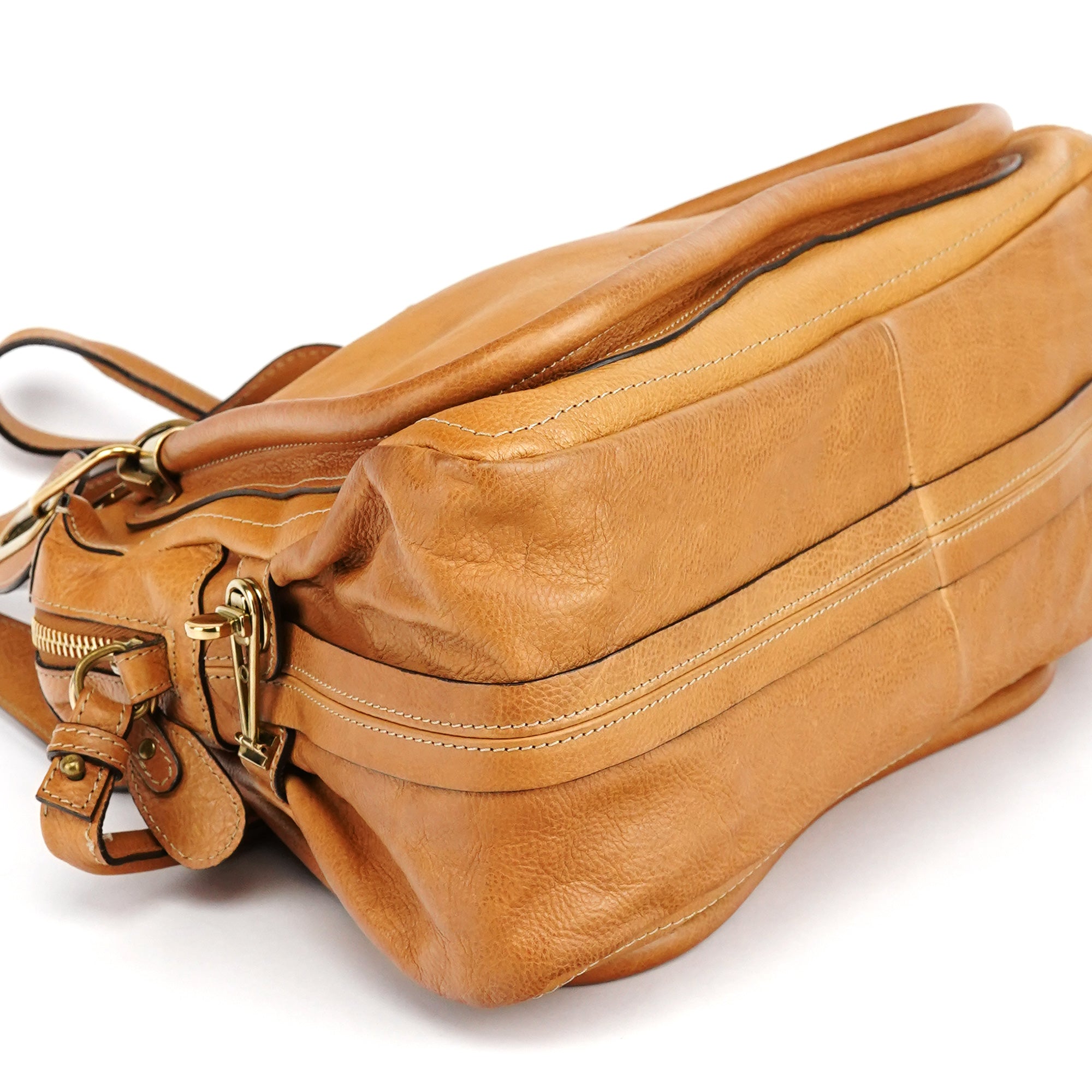 Chloé Sac deux portés Paraty en cuir beige