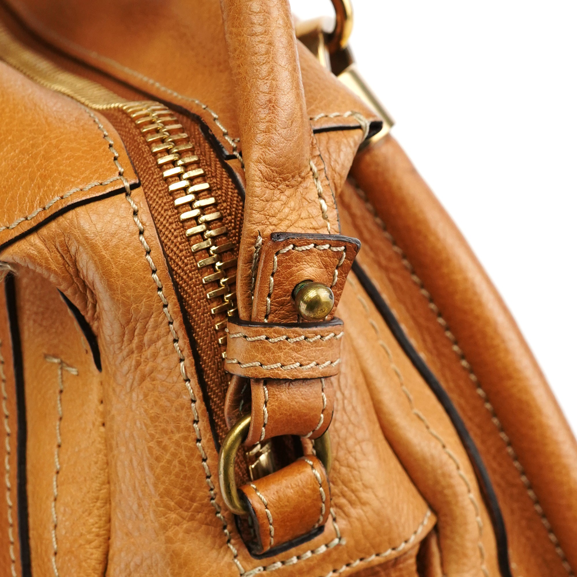 Chloé Sac deux portés Paraty en cuir beige