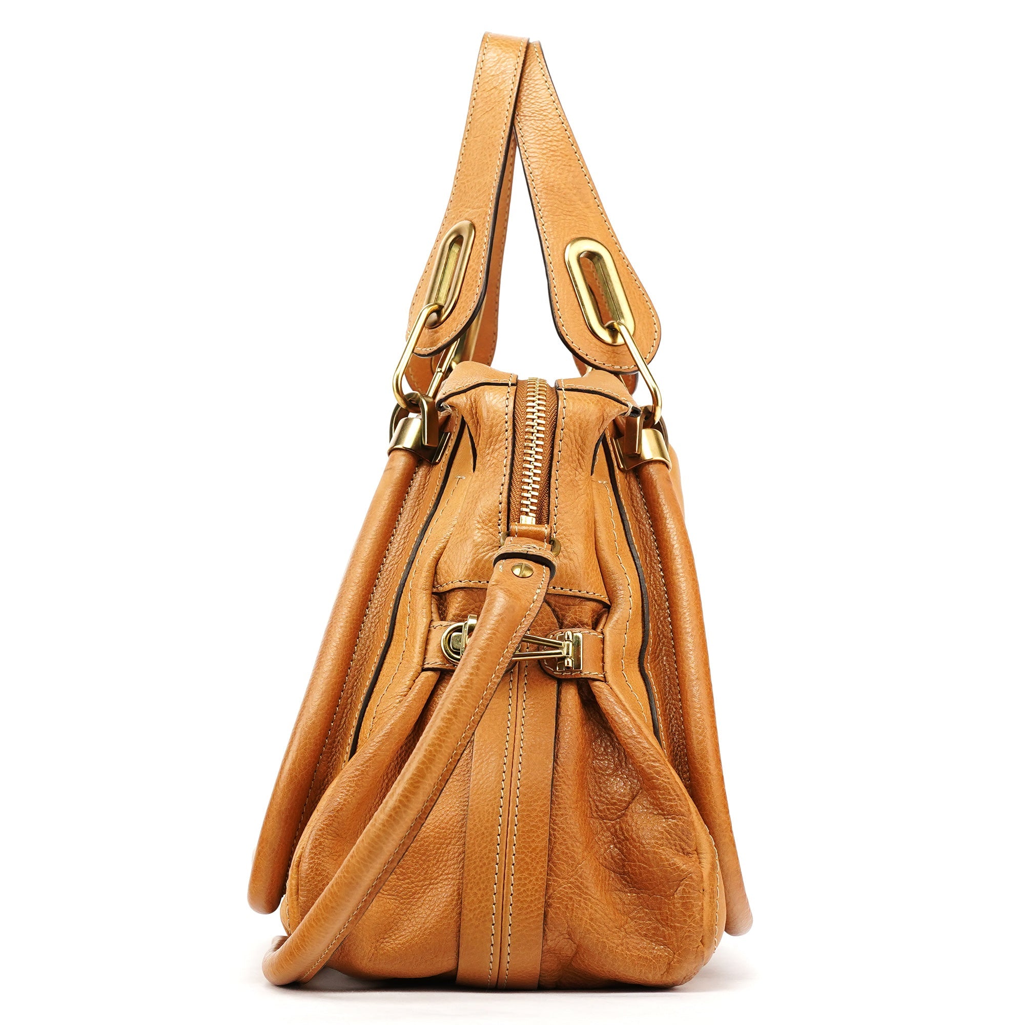 Chloé Sac deux portés Paraty en cuir beige