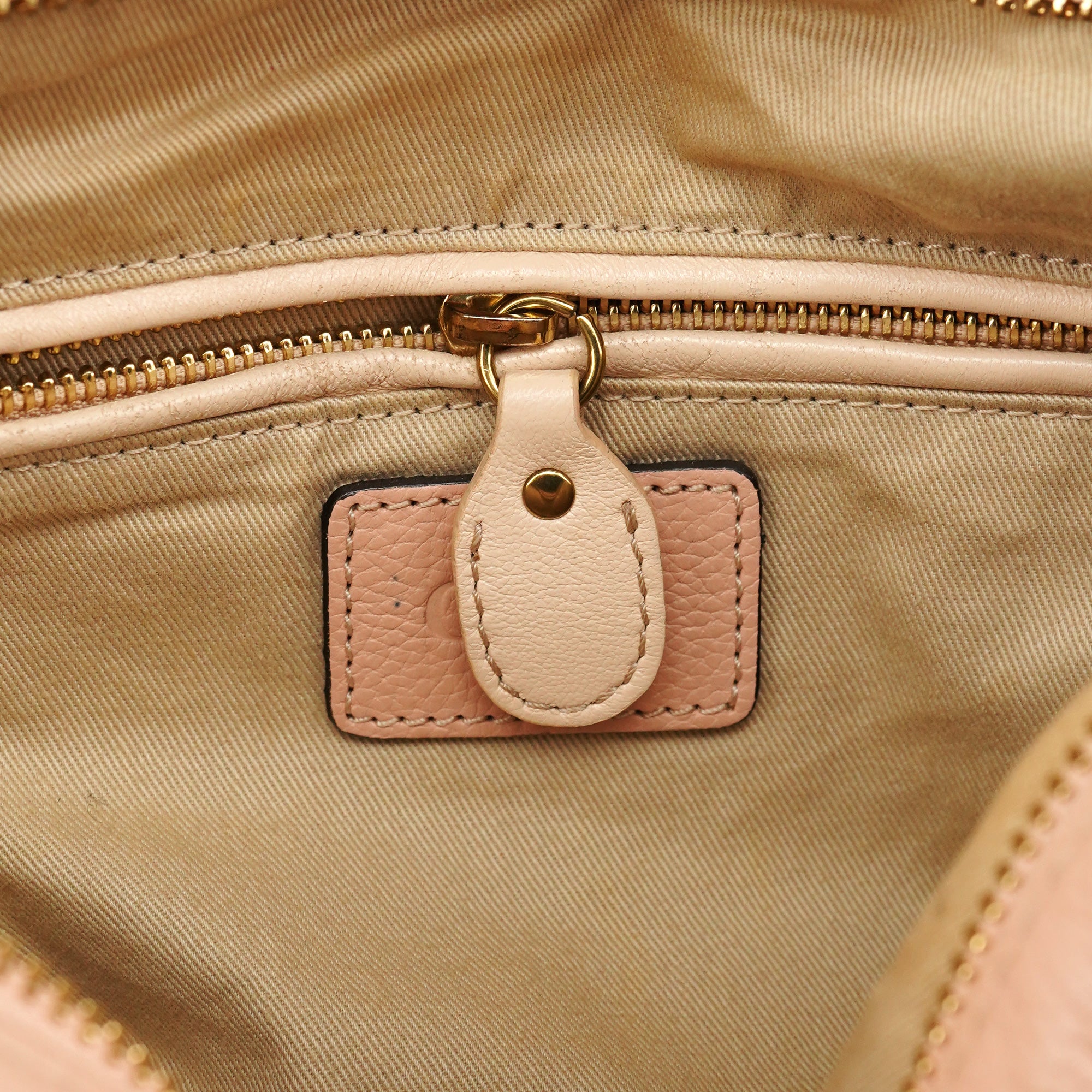 Chloé Sac deux portés Paraty en cuir beige