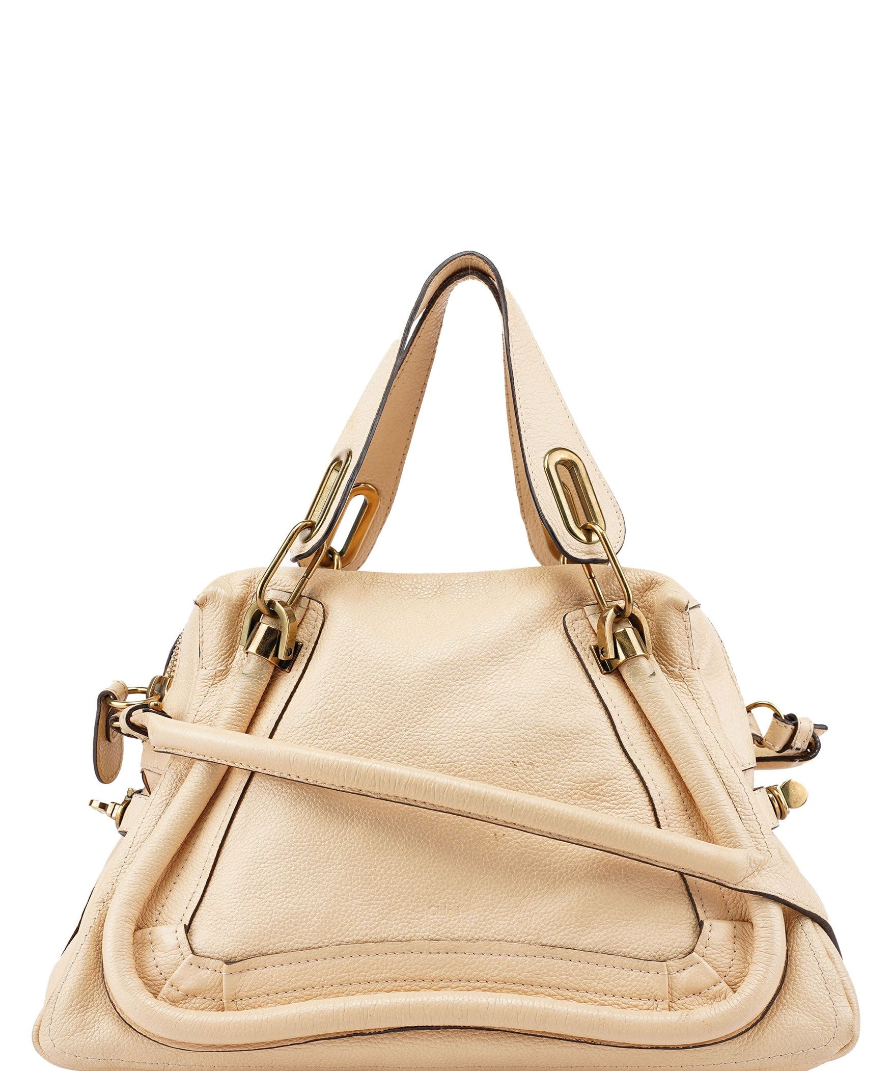 Chloé Beige Leather Paraty 2-Way Shoulder Bag