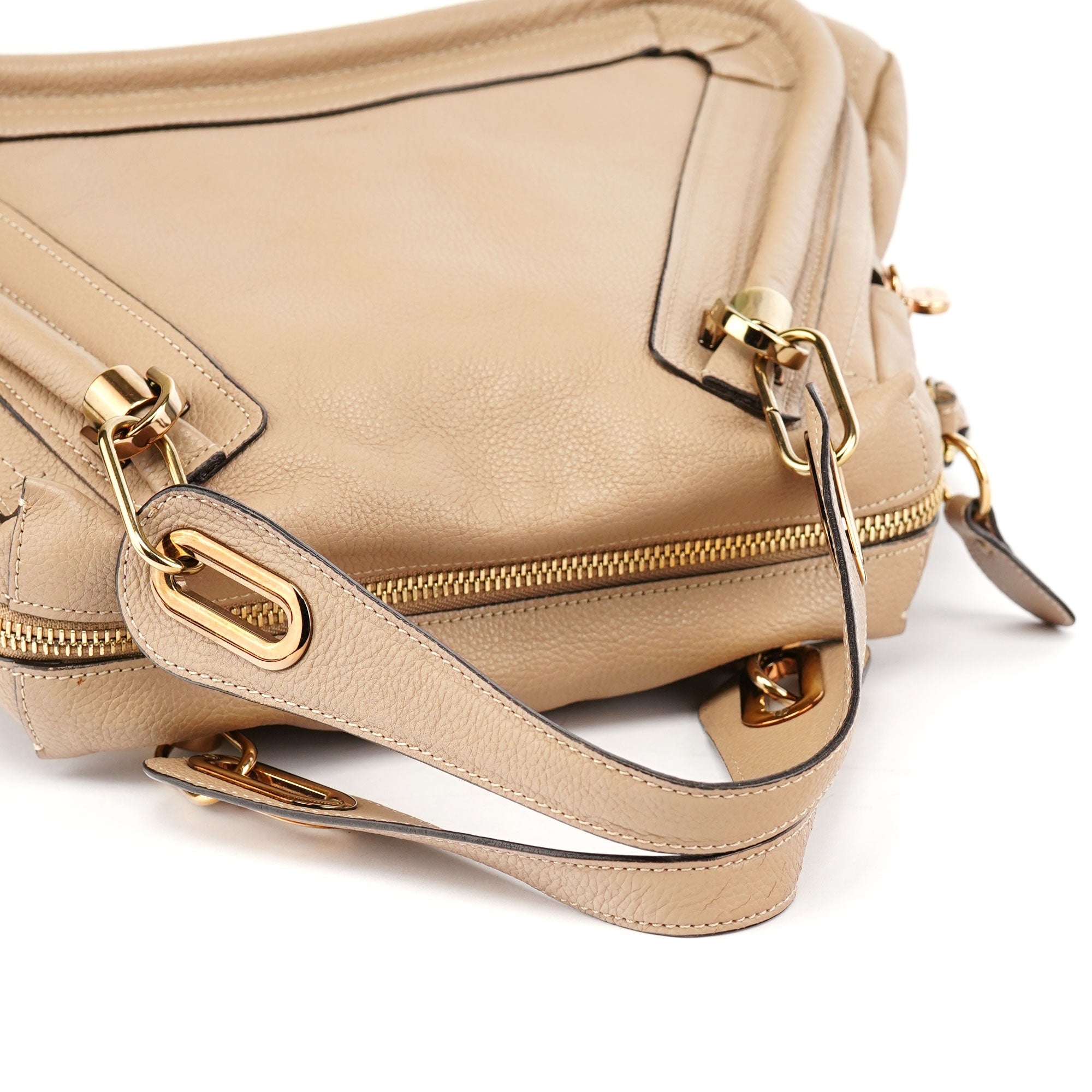 Chloé Sac deux portés Paraty en cuir beige