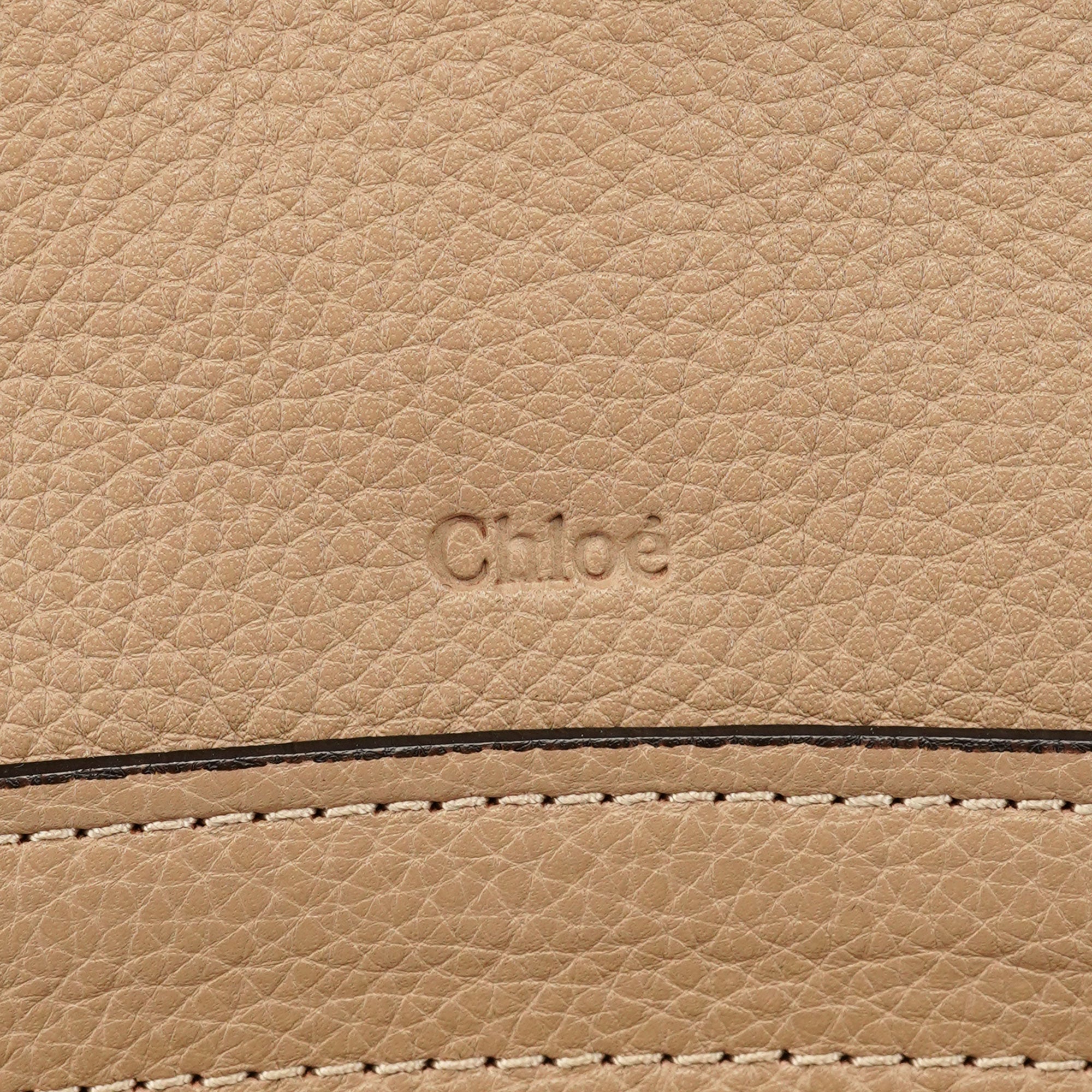 Chloé Sac deux portés Paraty en cuir beige