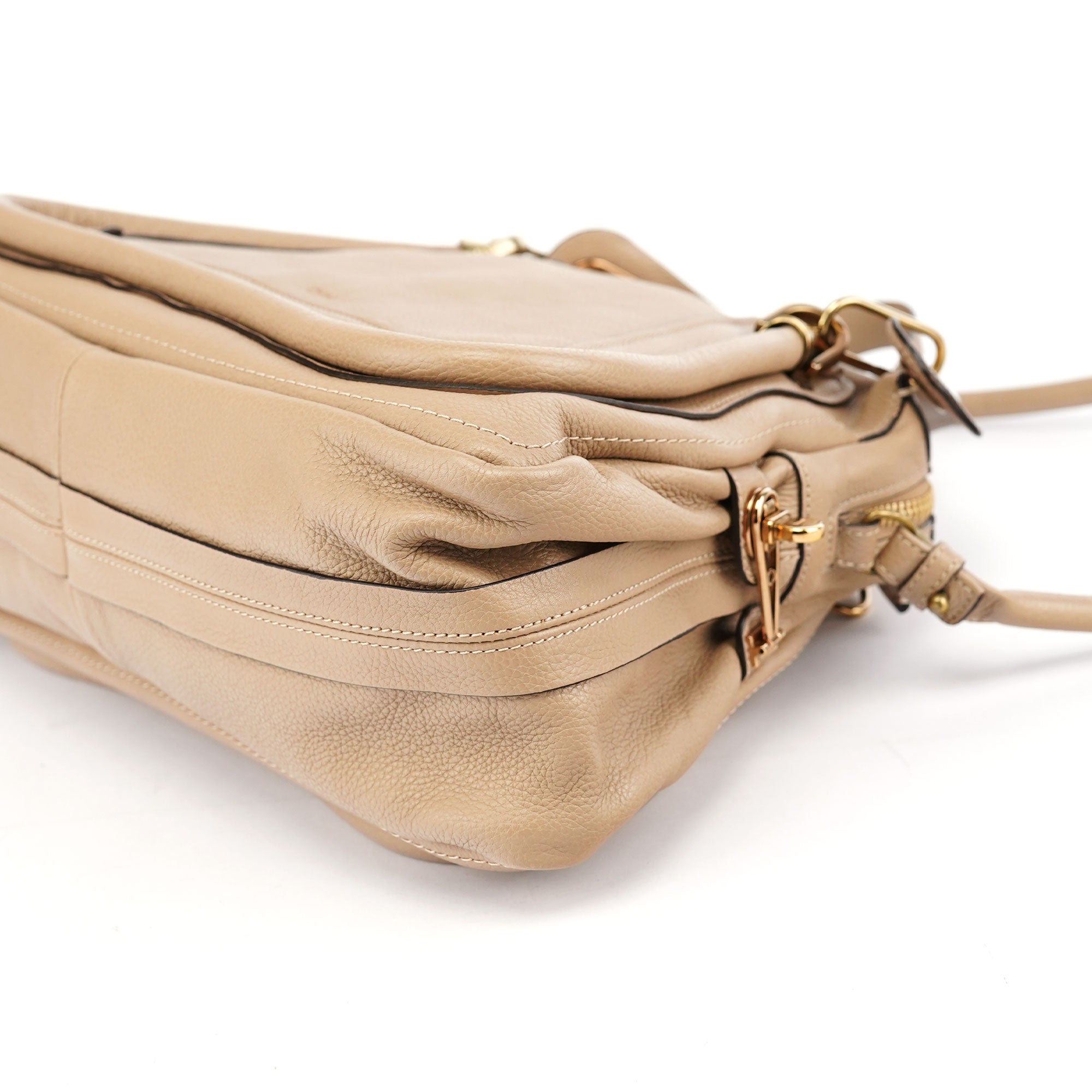 Chloé Sac deux portés Paraty en cuir beige