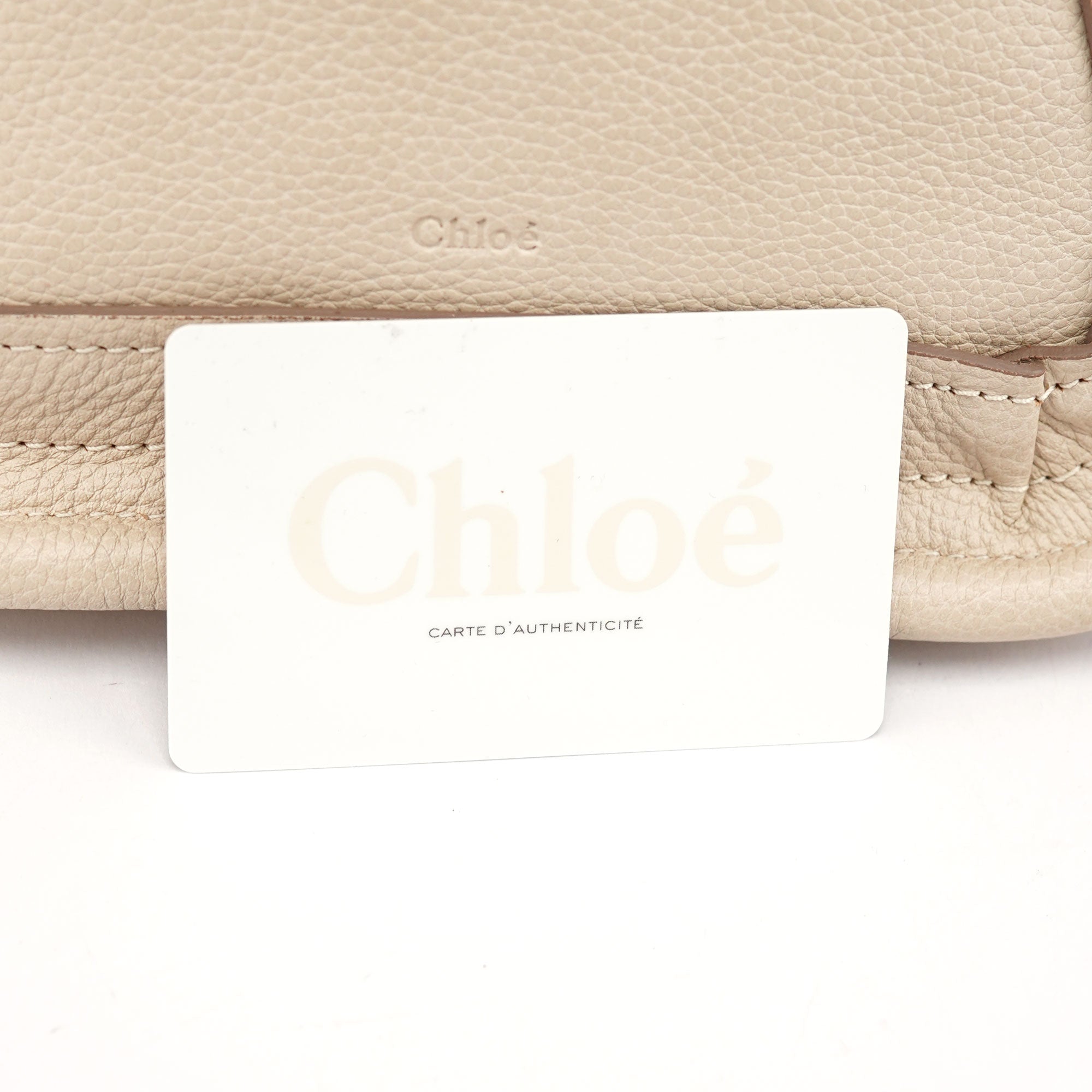 Chloé Sac deux portés Paraty en cuir beige