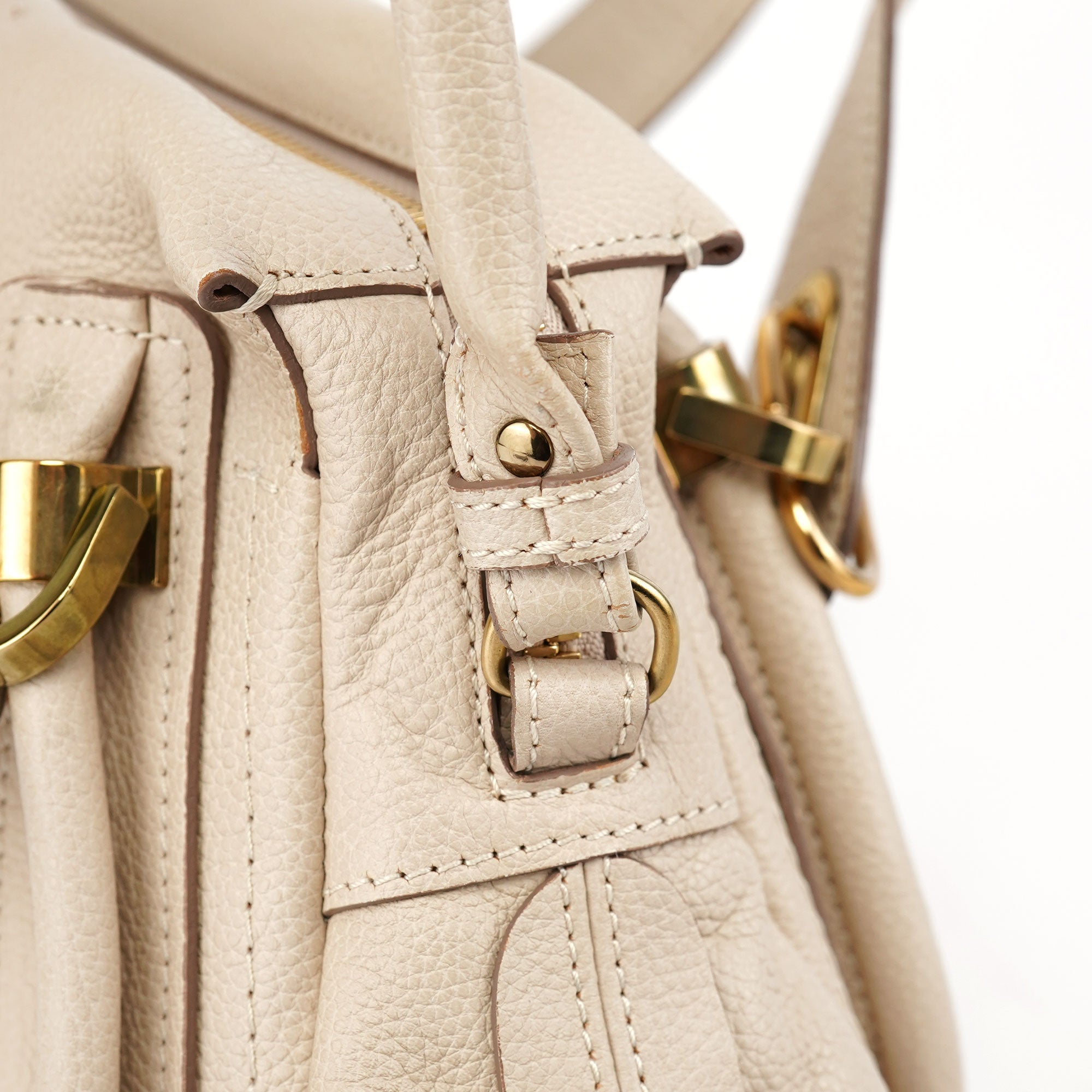 Chloé Sac deux portés Paraty en cuir beige