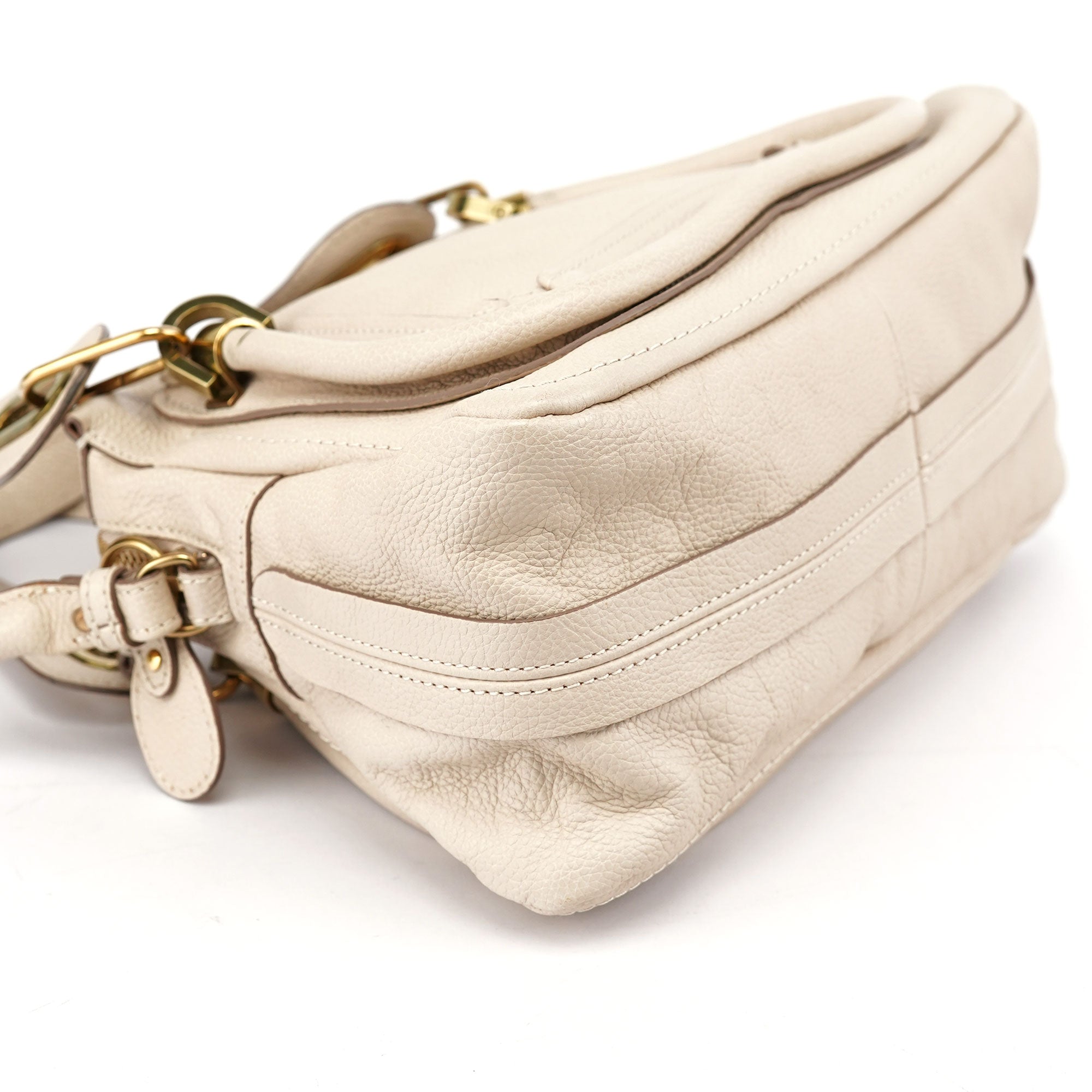 Chloé Sac deux portés Paraty en cuir beige