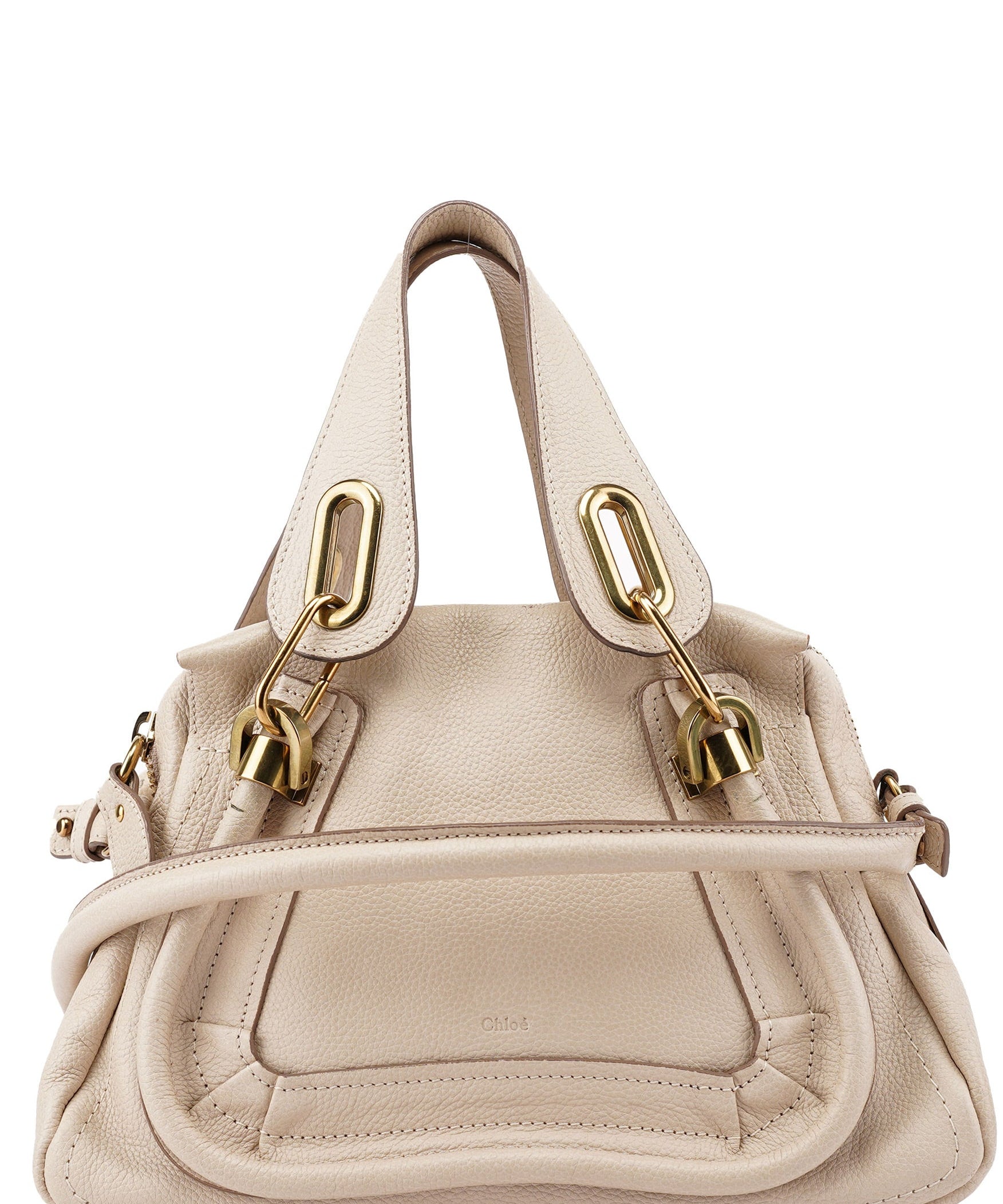 Chloé Beige Leather Paraty 2-Way Shoulder Bag