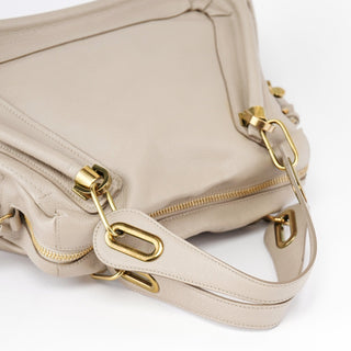 Chloé Beige Leather Paraty 2-Way Shoulder Bag