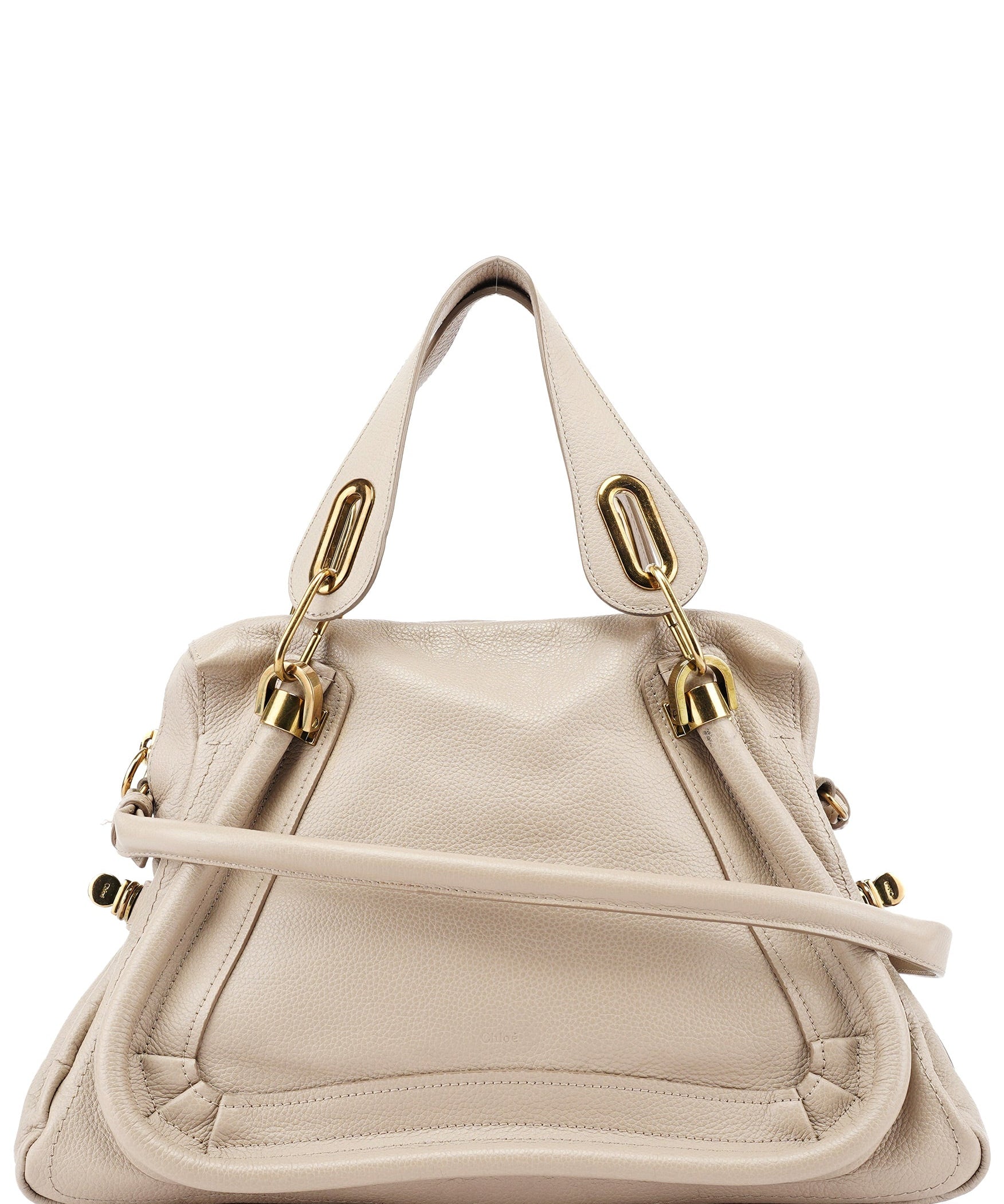 Chloé Beige Leather Paraty 2-Way Shoulder Bag