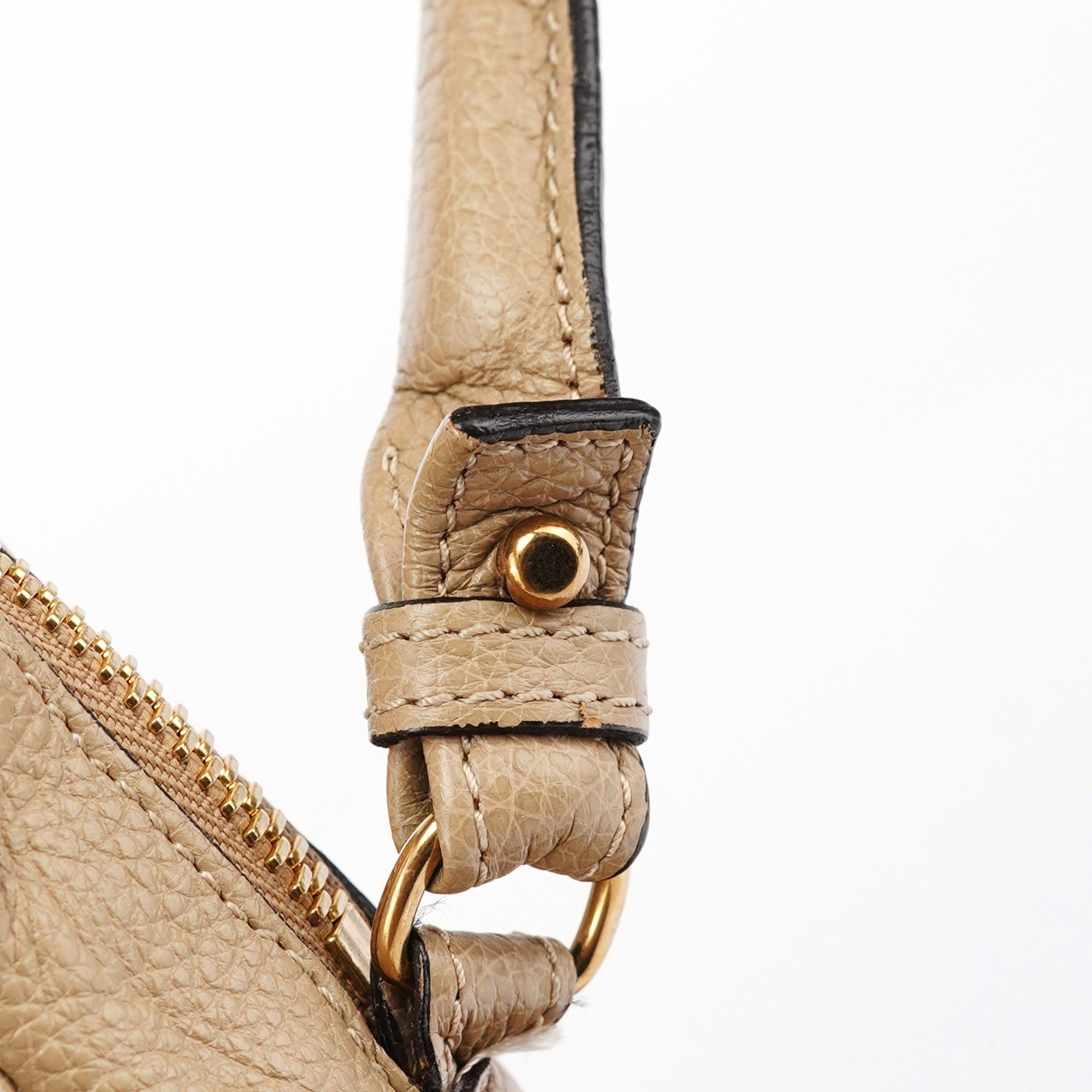 Chloé Sac deux portés Paraty en cuir beige