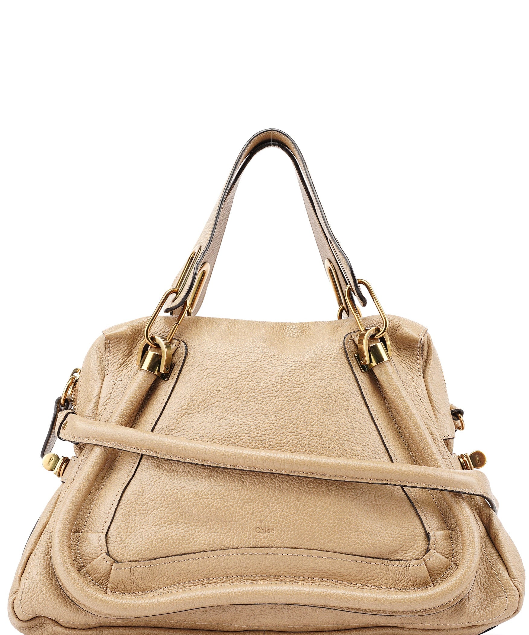 Chloé Beige Leather Paraty 2-Way Shoulder Bag