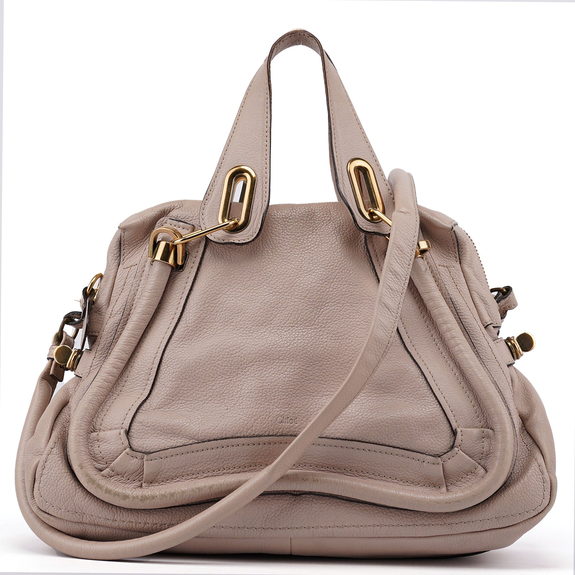 Chloé Beige Leather Paraty 2-Way Shoulder Bag